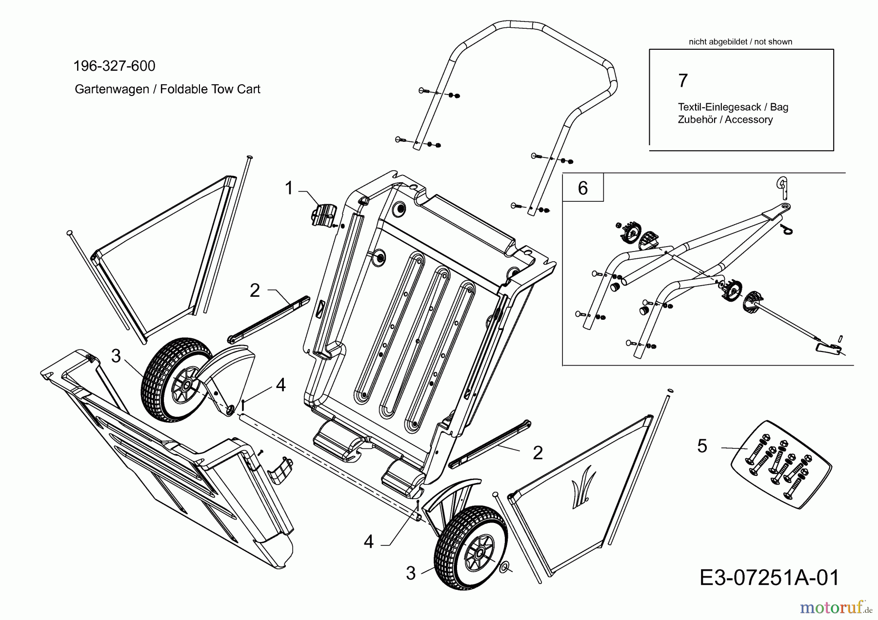  MTD Accessories Accessories garden and lawn tractors Utility cart Portax MTD 150 196-327-600  (2012) Basic machine