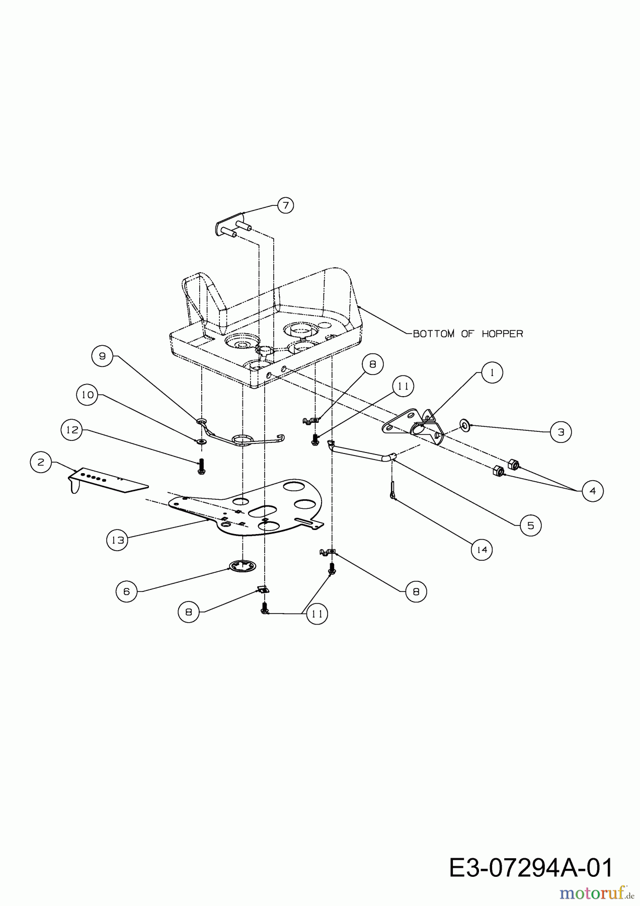  MTD Accessories Accessories Zero Turn Spreader Spreader for Tank S 59A30017150  (2011) Spread adjustment