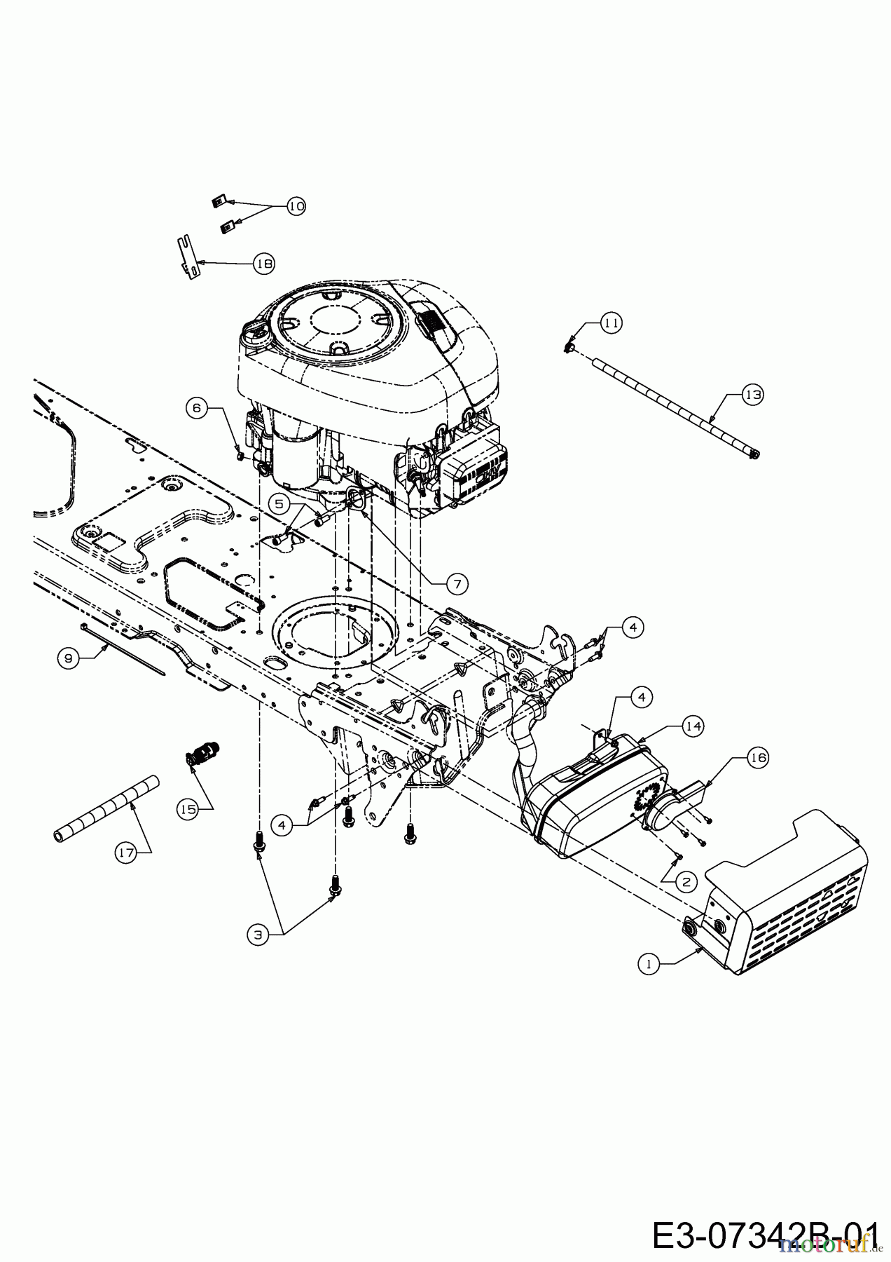  Massey Ferguson Lawn tractors MF 42-18 ASD 13AD90CG695  (2013) Engine accessories