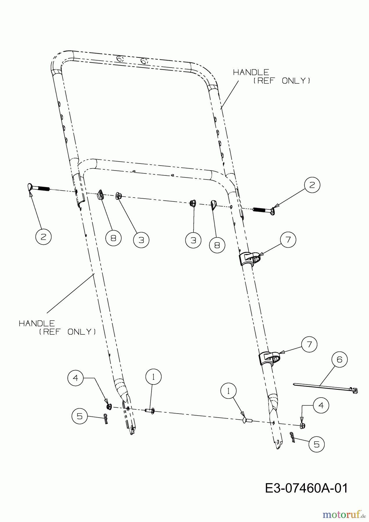  Cub Cadet Petrol mower self propelled CC 98 B 12A-999H603  (2013) Handle hardware