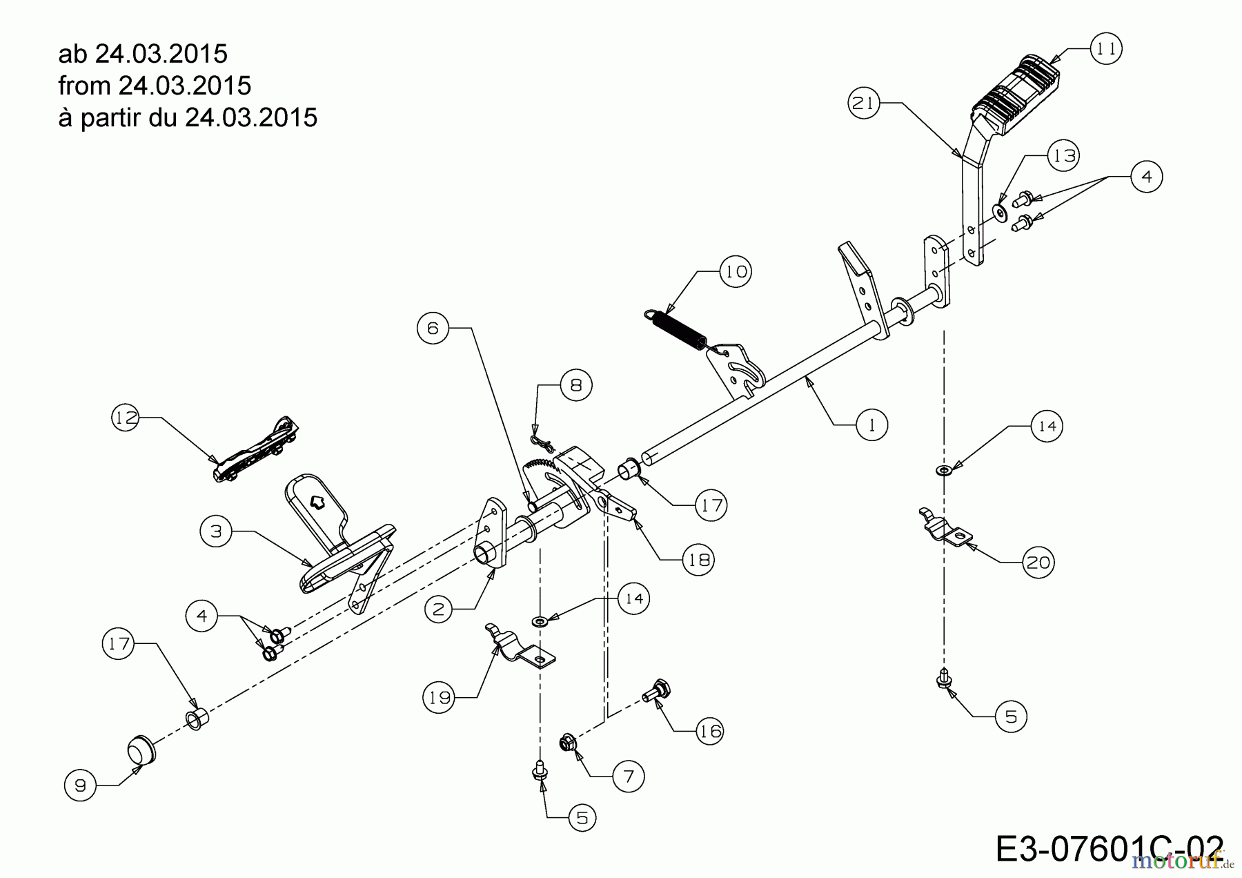  Black Edition Lawn tractors 272-105 TwinH 13HU997N615  (2015) Pedal shaft from 24.03.2015