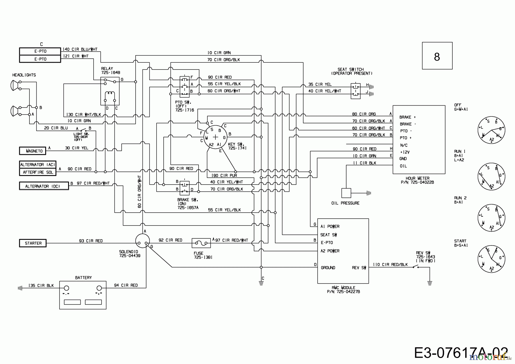  Cub Cadet Garden tractors CC 1224 KHP 14BI94AP603  (2013) Wiring diagram