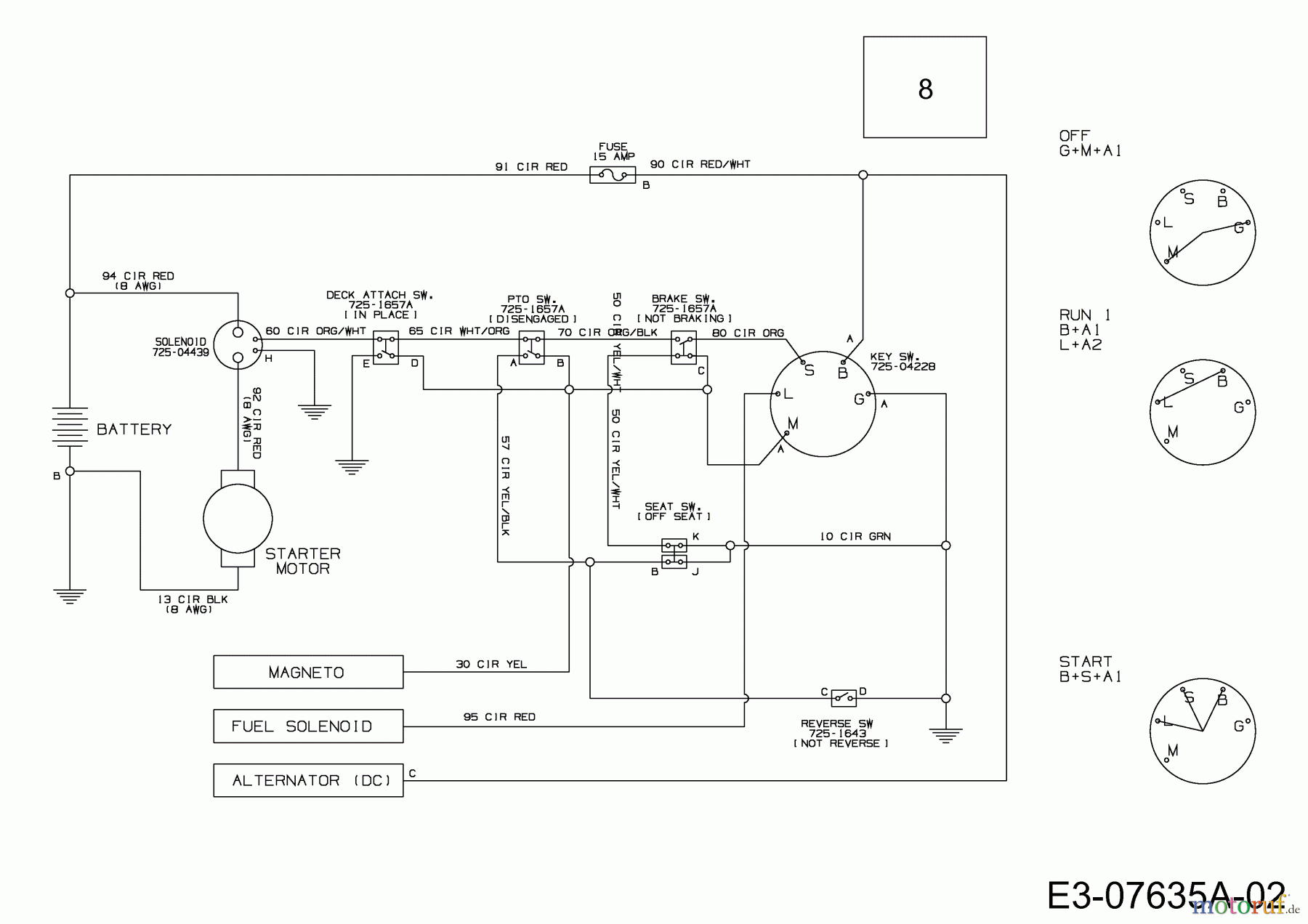  MTD Lawn tractors Minirider 76 SD 13A226JD600  (2012) Wiring diagram