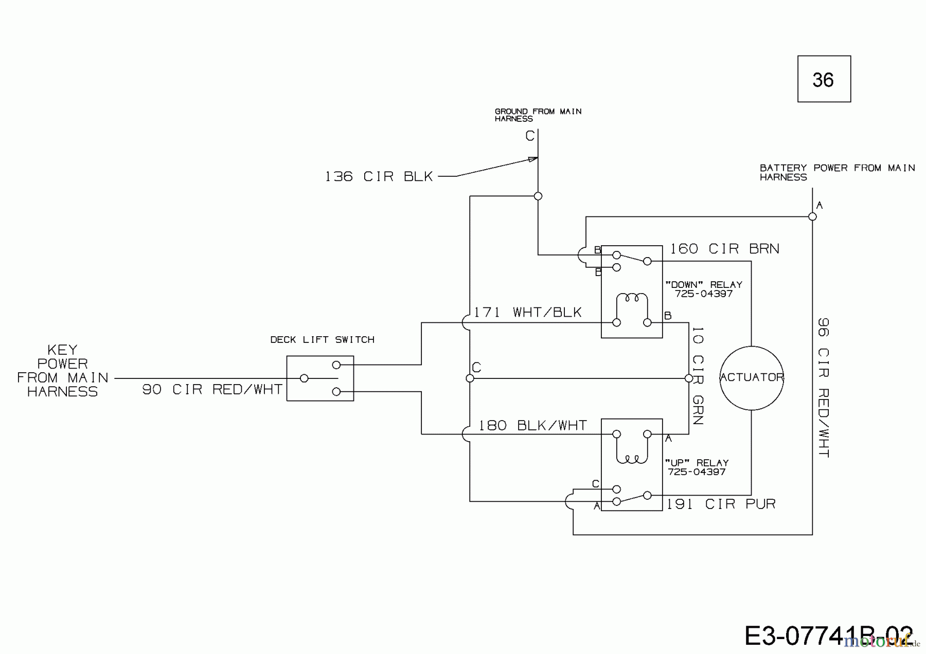  Cub Cadet Garden tractors GTX 2100 14A-3GE-603  (2014) Wiring diagram deck lift