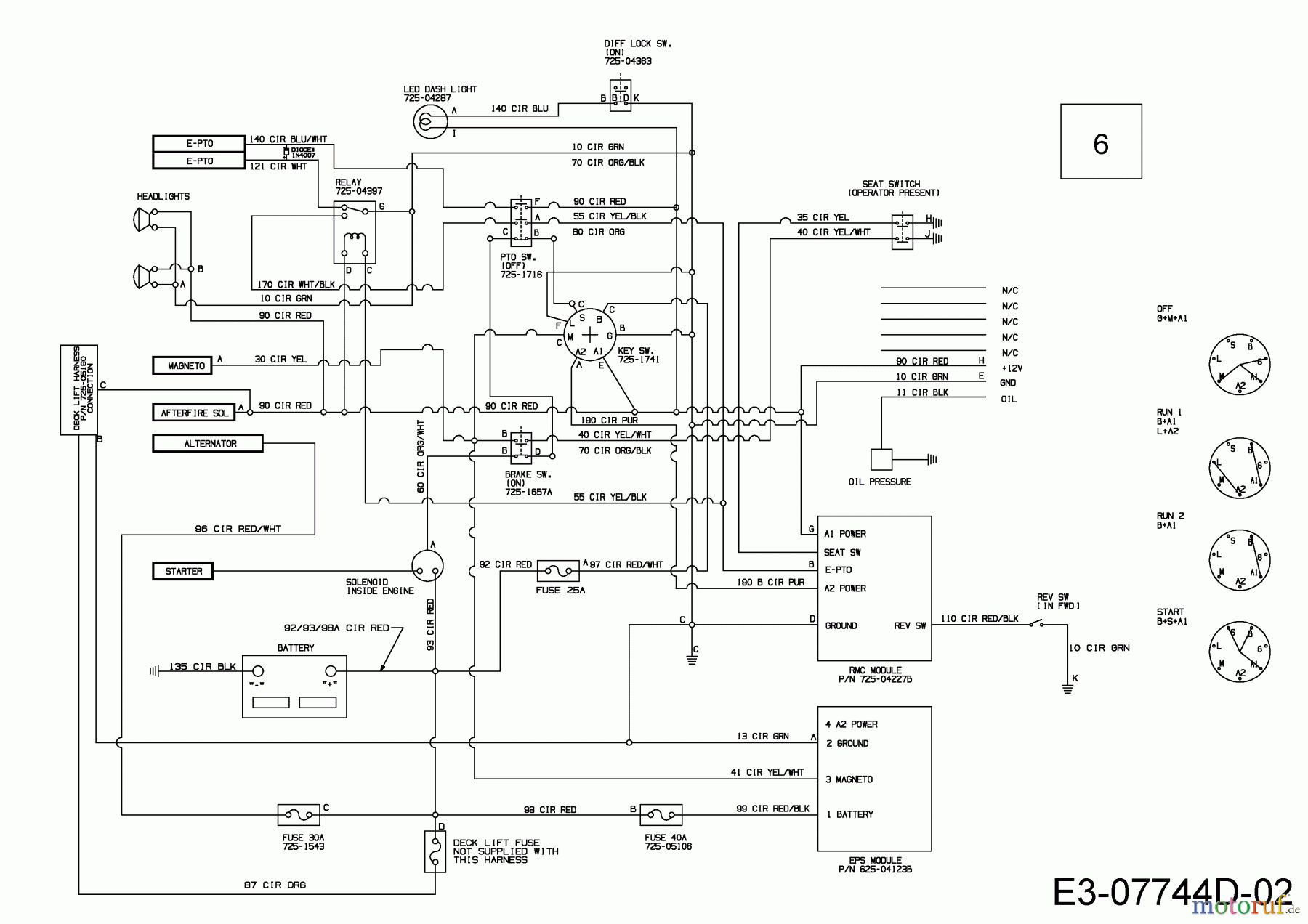  Cub Cadet Garden tractors GTX 2100 14A-3GE-603  (2015) Wiring diagram