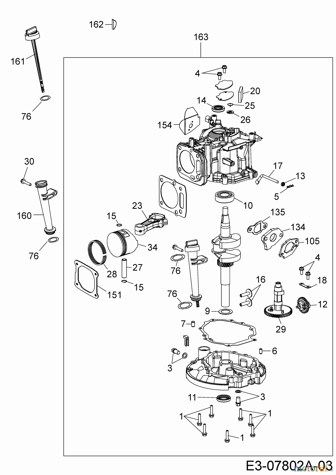  MTD-Engines Vertical 1P65WHC 752Z1P65WHC  (2014) Short block