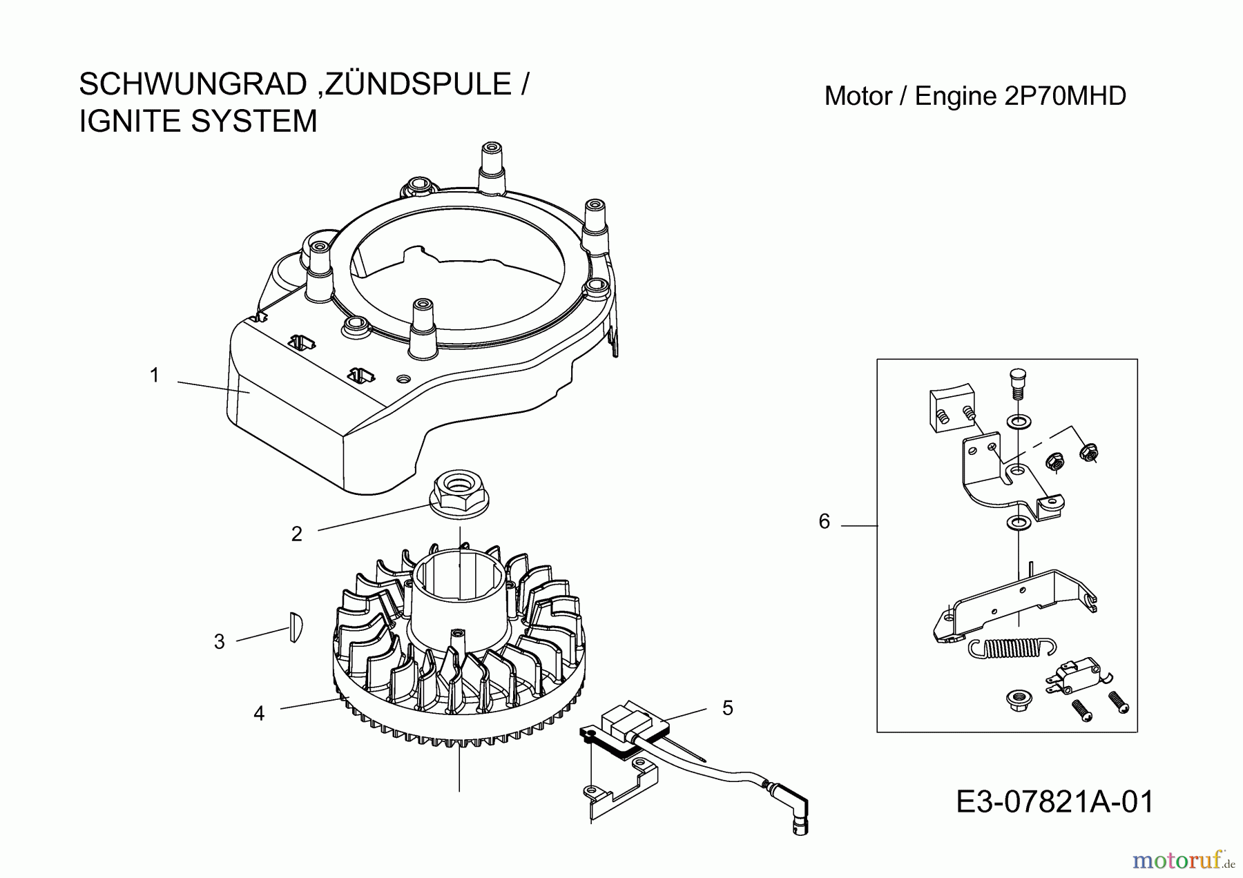  MTD-Engines Vertical 2P70MHD 752Z2P70MHD  (2014) Flywheel, Ignition coil