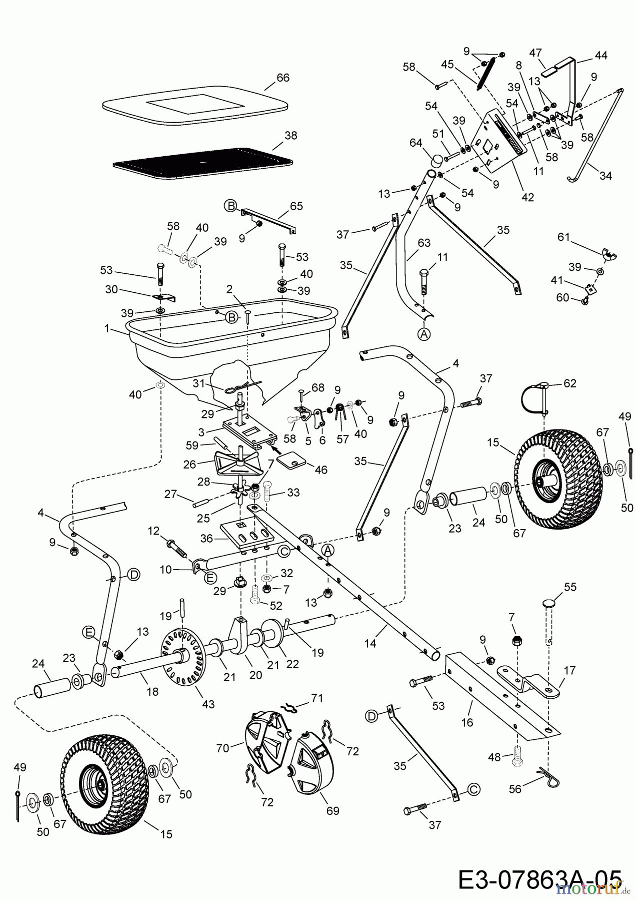  MTD Accessories Accessories garden and lawn tractors Spreader 45-03296  (196-036-000) 196-036-000  (2018) Basic machine