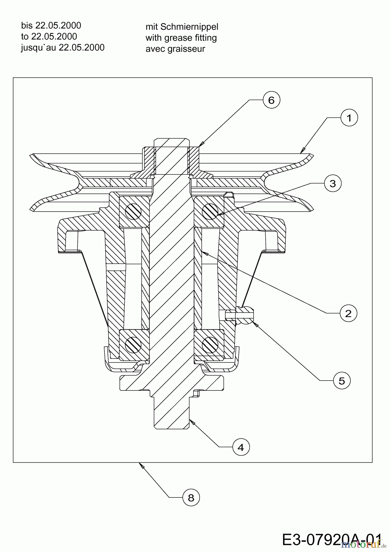  White Lawn tractors LT 180 13AT606H680  (2000) Spindle 618-0430 to 22.05.2000