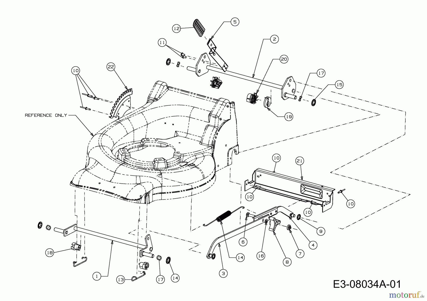  Petrol mower Regal MNC 11A-E10V633  (2013) Cutting hight adjustment