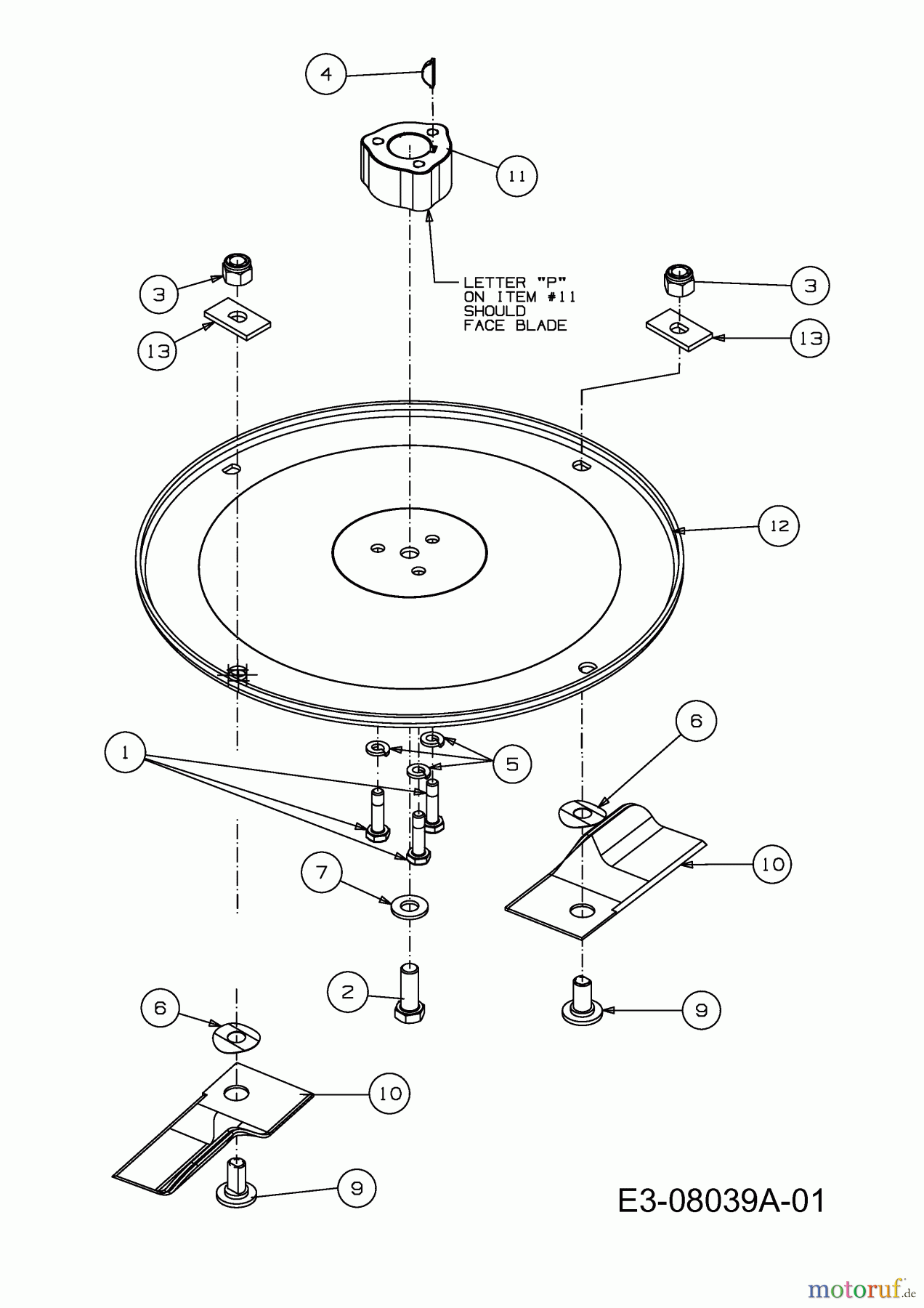  Petrol mower Regal MNC 11A-E10V633  (2013) Blade, Blade adapter