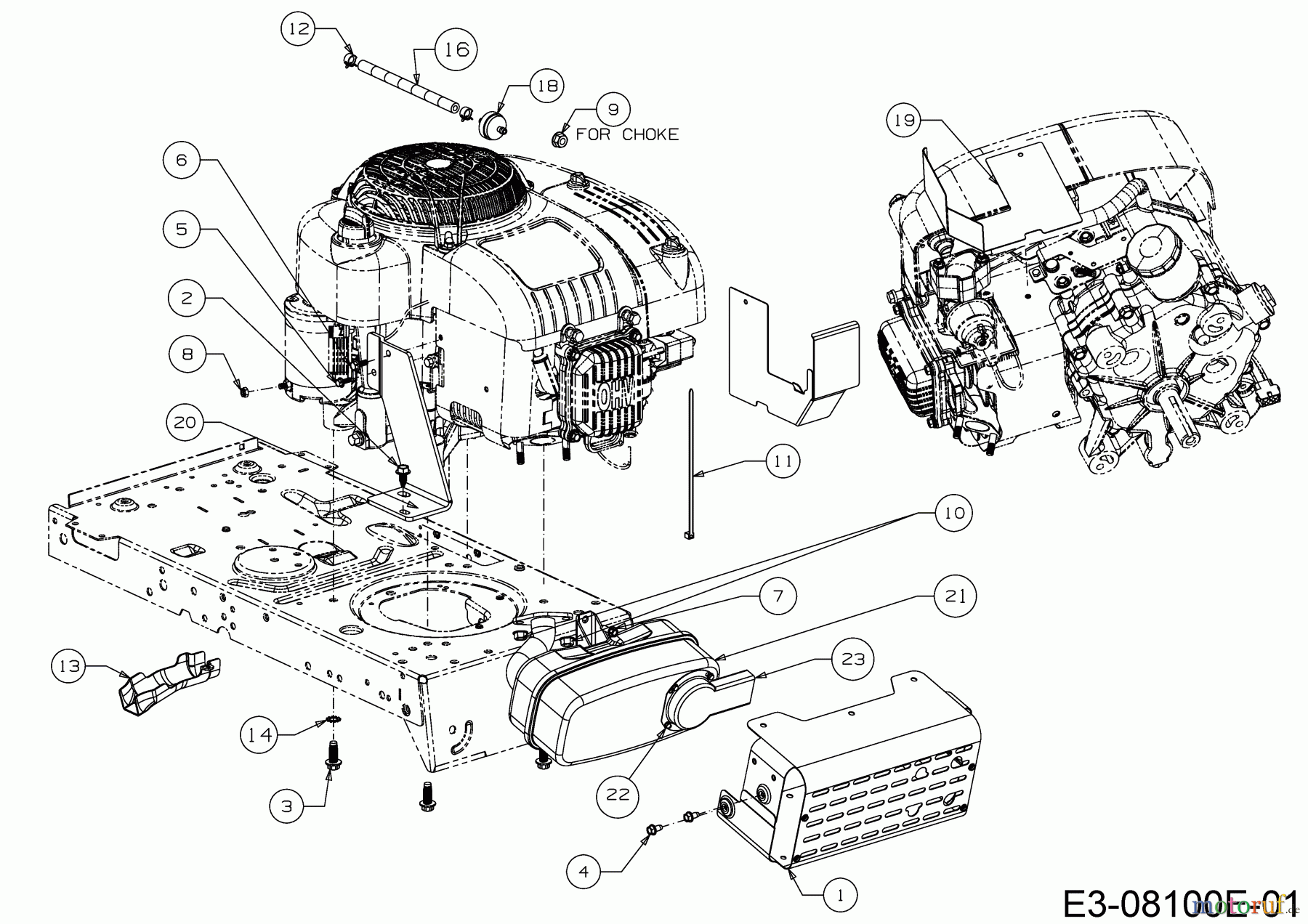  WOLF-Garten Expert Lawn tractors E 13/96 H 13H2795F650  (2018) Engine accessories