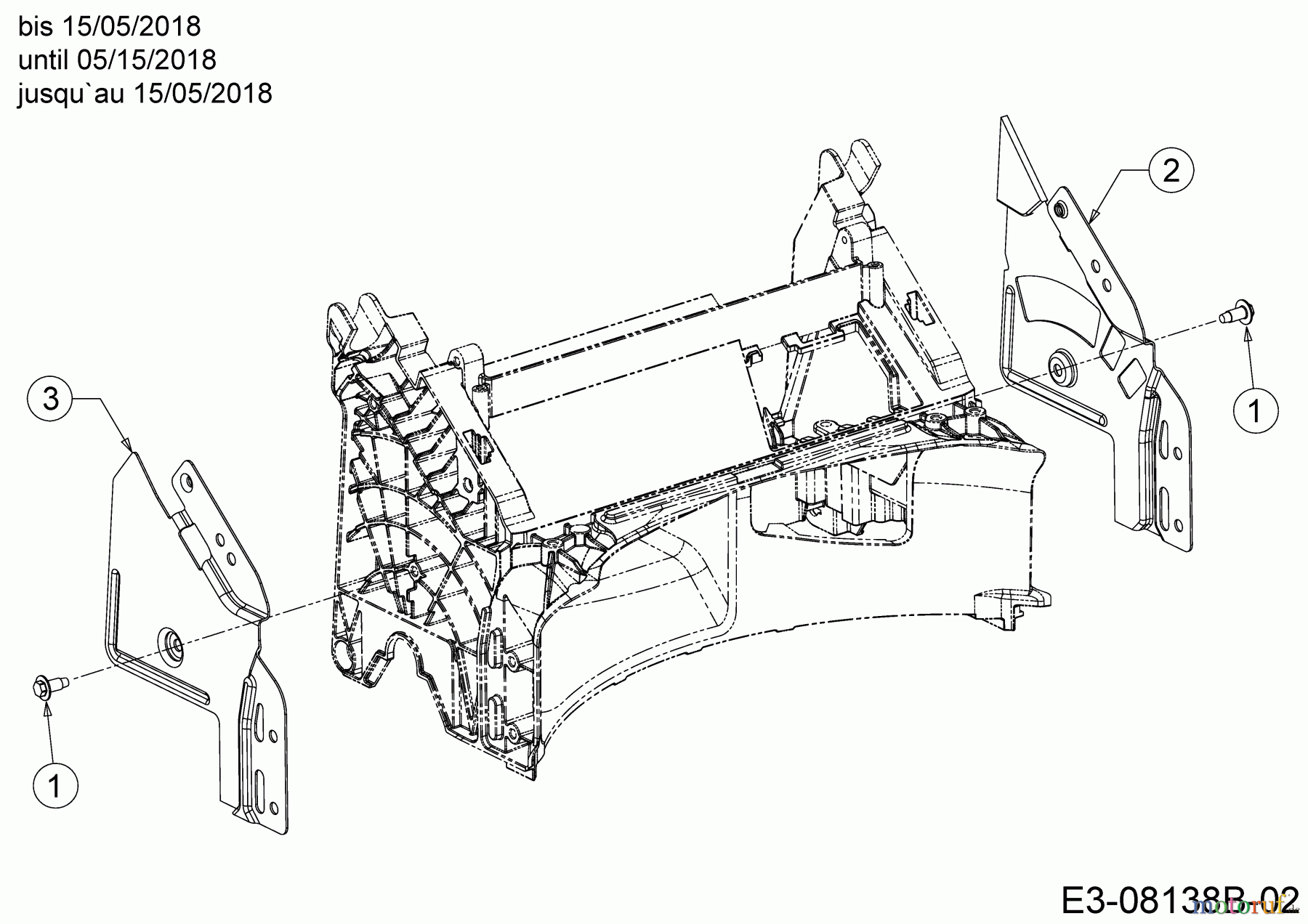  Black-Line Petrol mower BL 3546 11A-TE5B683  (2018) Handle bracket until 05/15/2018