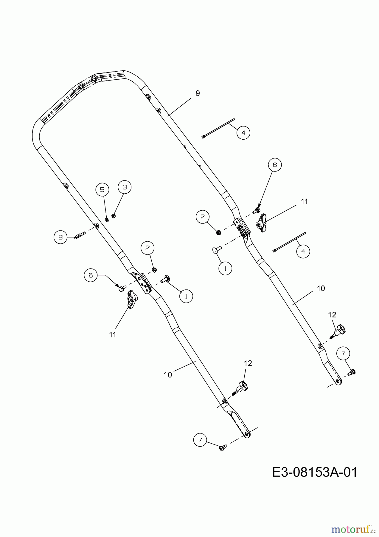  Mastercut Petrol mower MC 53 11A-PAJS659  (2013) Handle