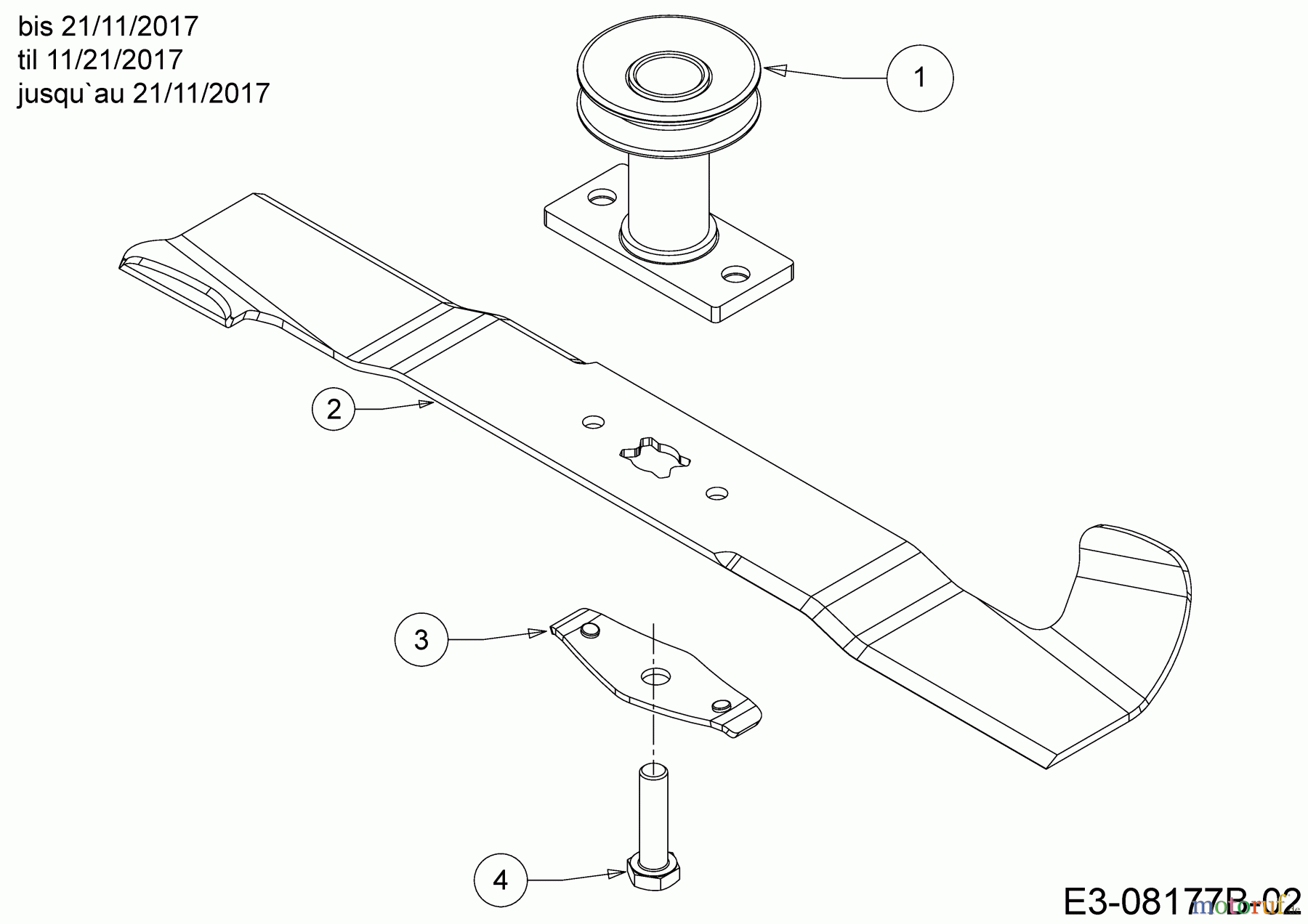  Cub Cadet Petrol mower self propelled LM1 AR46 12A-TQSJ603  (2018) Blade, Blade adapter til 11/21/2017