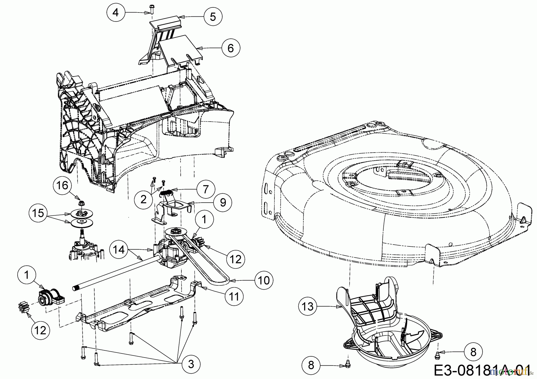  Wolf-Garten Petrol mower self propelled S 4600 AHW 12A-TR5M650  (2015) Gearbox
