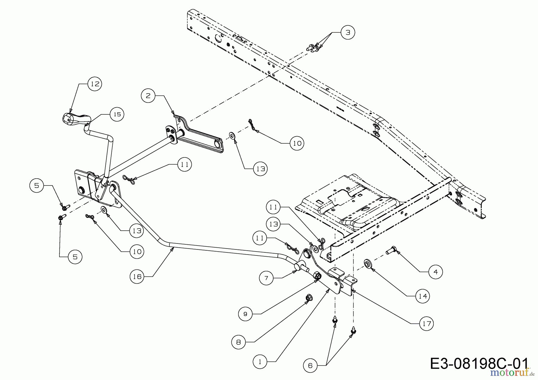  Wolf-Garten Lawn tractors Scooter Mini / RDE 60 M 13A326SC650M  (2017) Deck engagement