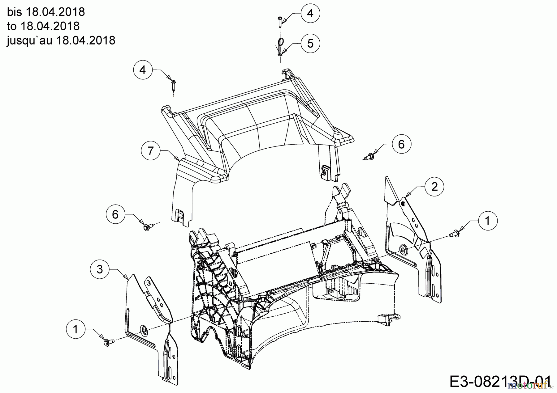  Cub Cadet Petrol mower self propelled LM3 DR53S 12BBPVKC603  (2018) Rear baffle, Handle Bracket to 18.04.2018