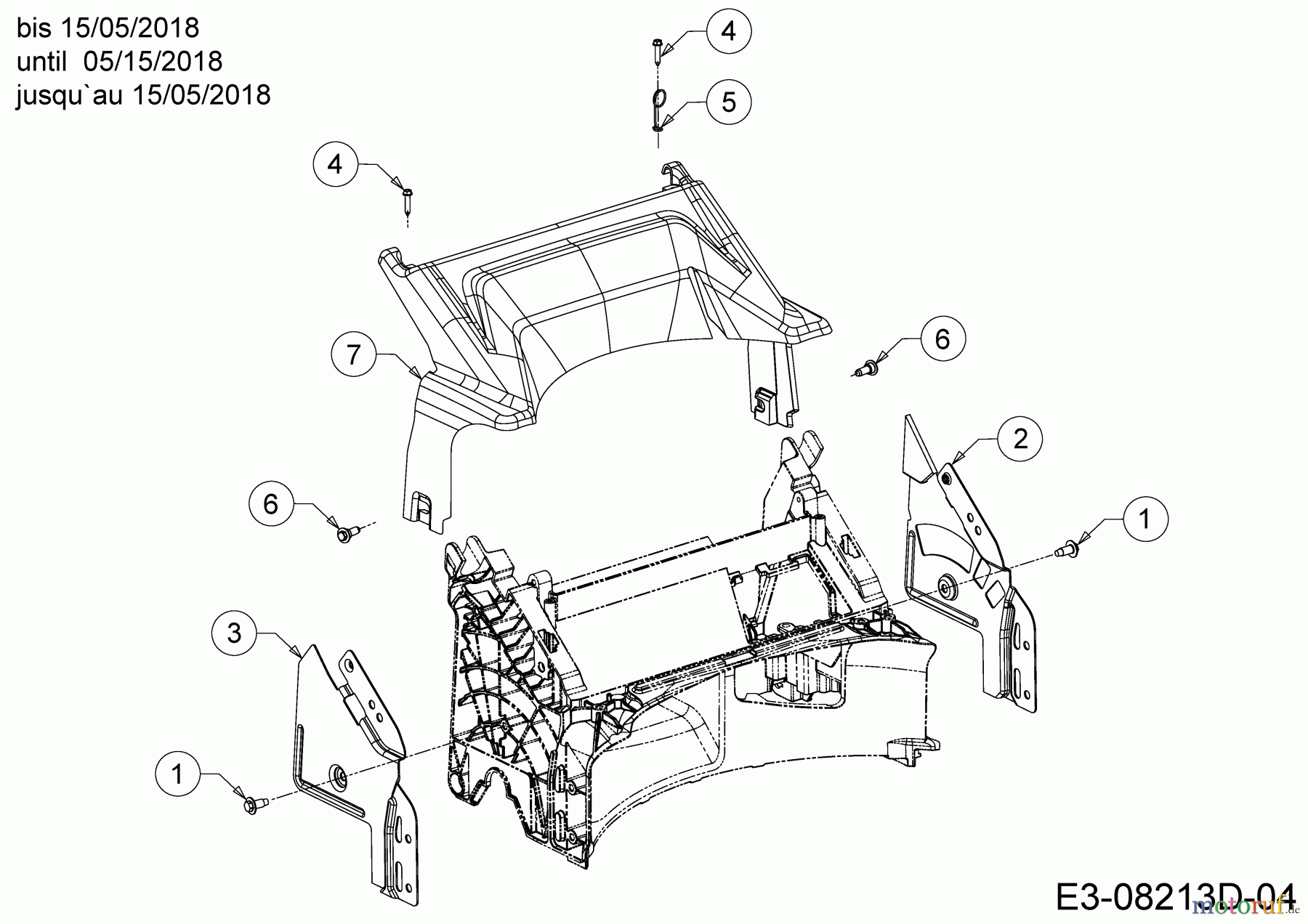  Cub Cadet Petrol mower self propelled LM3 CR53S 12BBPV5L603  (2018) Rear baffle, Handle Bracket til 05/15/2018