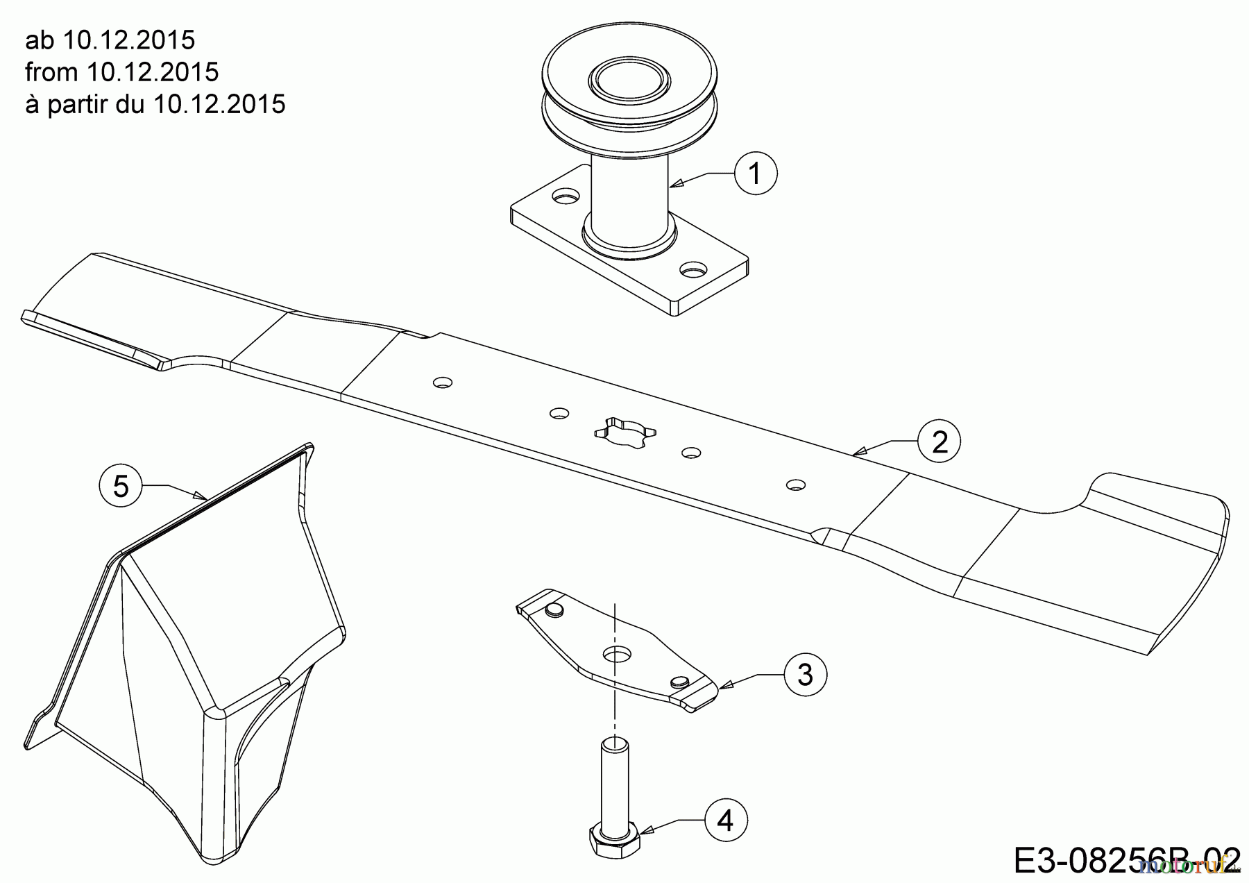  WOLF-Garten Expert Petrol mower self propelled Expert 53 BA V HW 12ABPV5L650  (2016) Blade, Blade adapter, Mulch plug from 10.12.2015