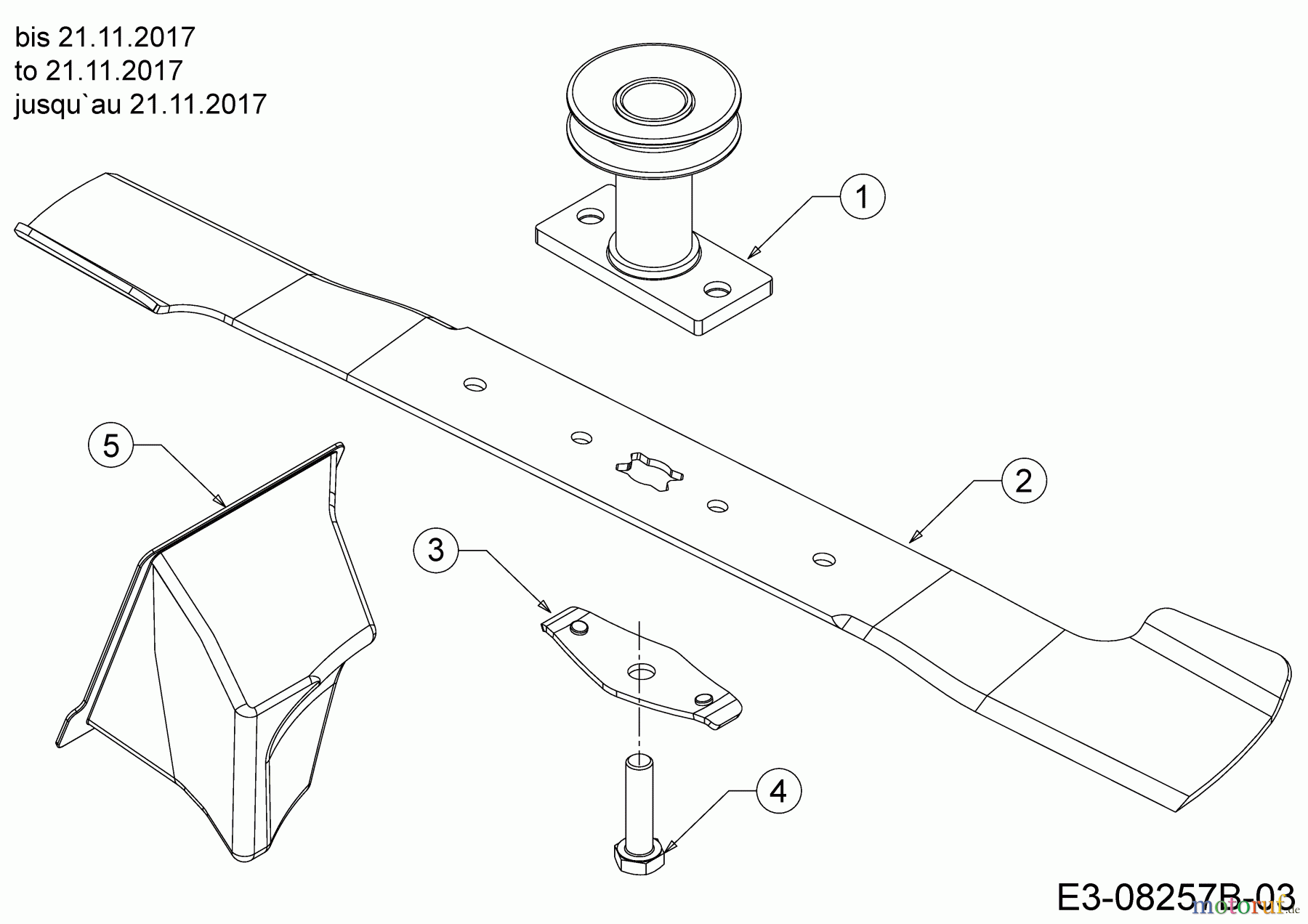  Cub Cadet Petrol mower self propelled CC 53 SPO V HW 12ABPVKC603  (2018) Blade, Blade adapter, Mulch plug to 21.11.2017