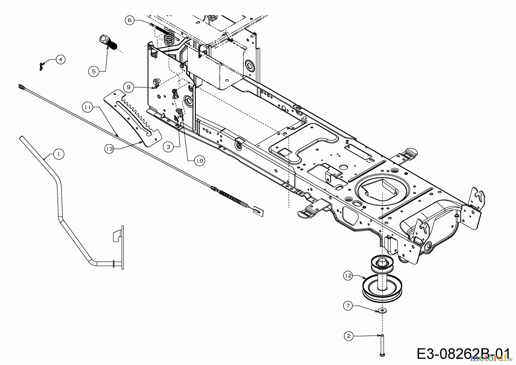  Massey Ferguson Lawn tractors MF 42-18 ASD 13AD90GG695  (2015) Deck engagement, Engine pulley