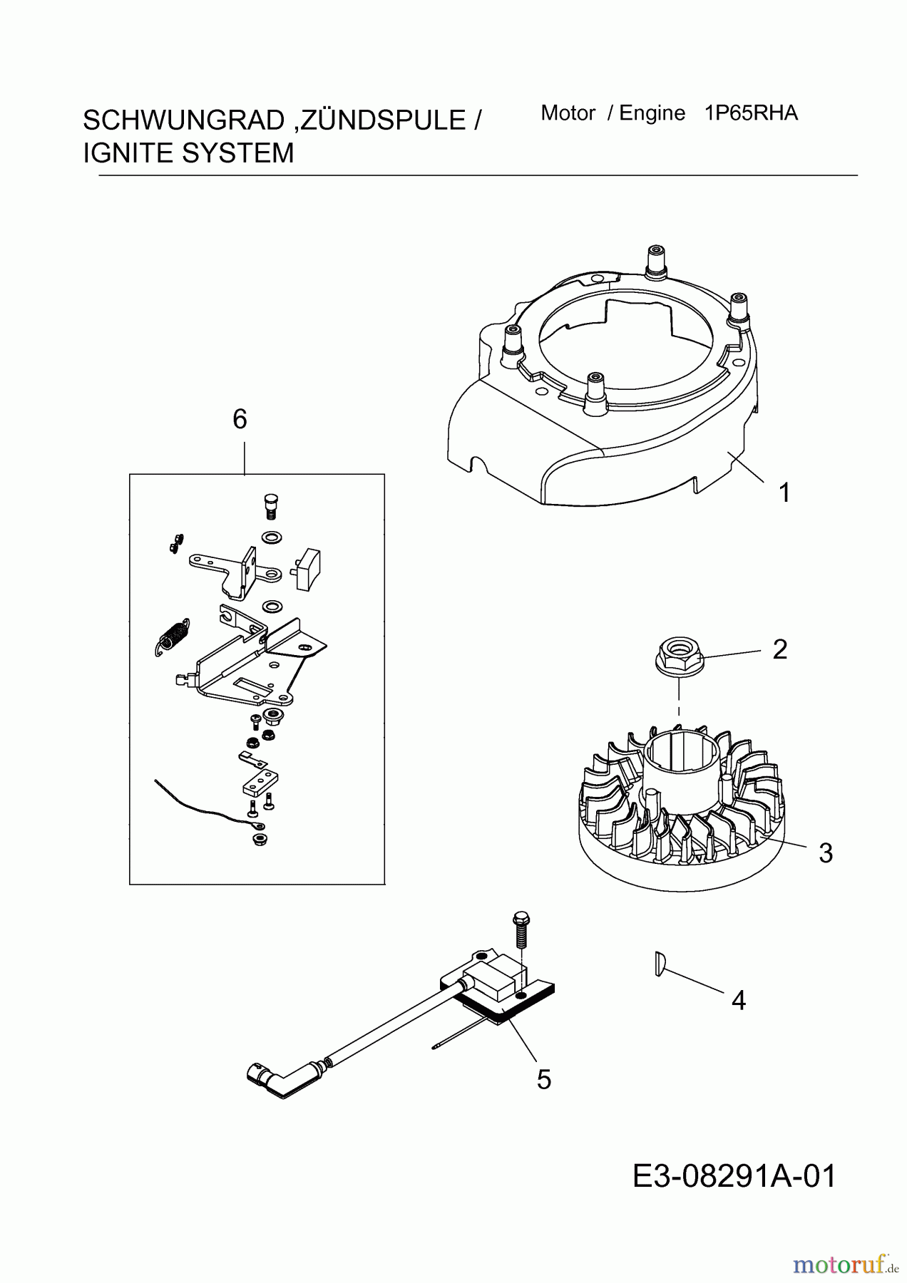  MTD-Engines Vertical 1P65RHA 752Z1P65RHA  (2014) Flywheel, Ignition coil