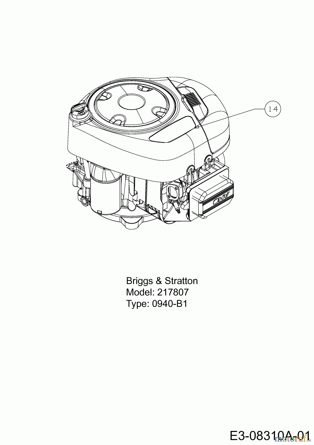  Efco Lawn tractors Storm 95/11,5 T 13BH768F637  (2013) Engine Briggs & Stratton