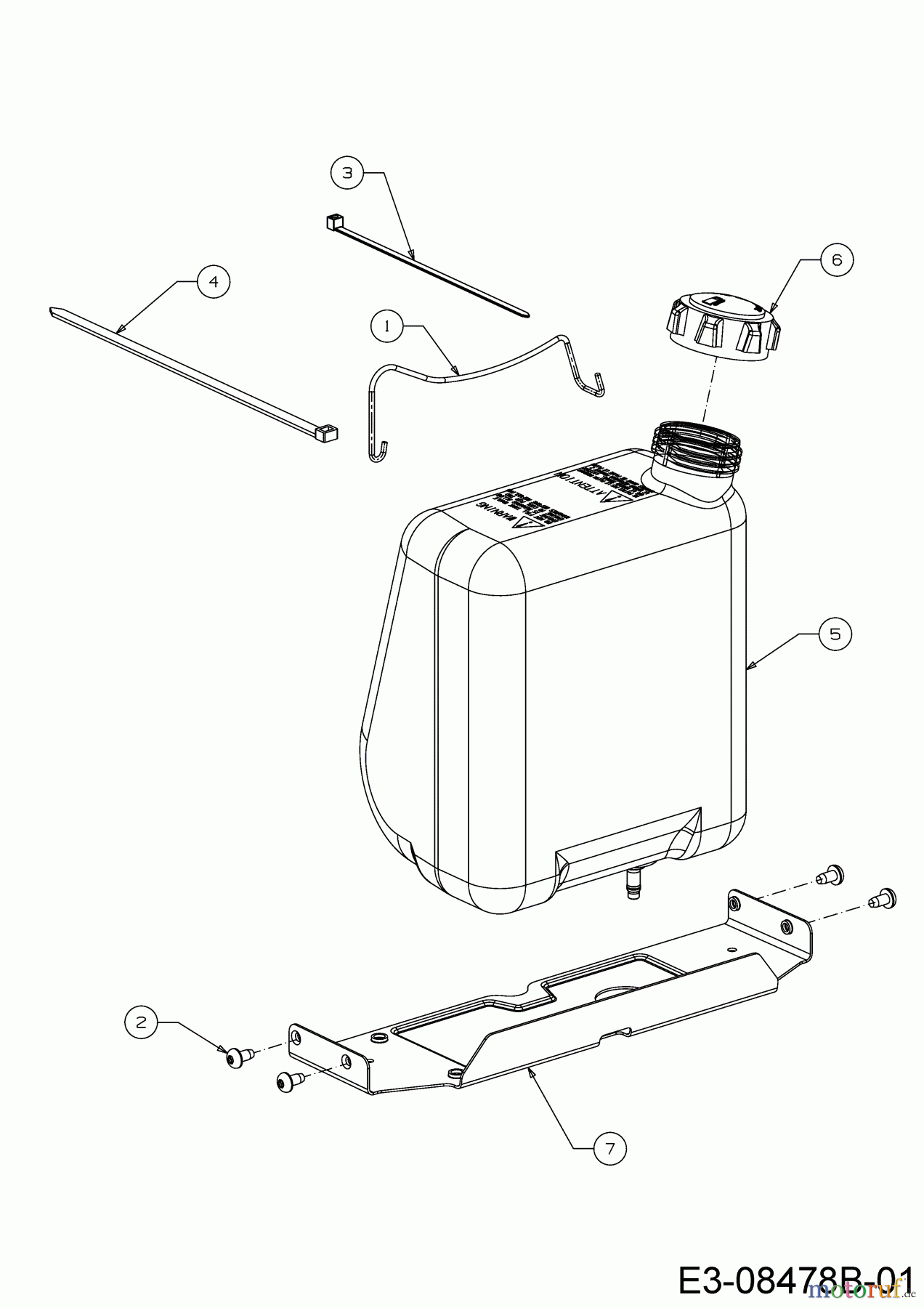  MTD Lawn tractors 20/42 Automatic 13AT785S306  (2017) Battery holder, Fuel tank