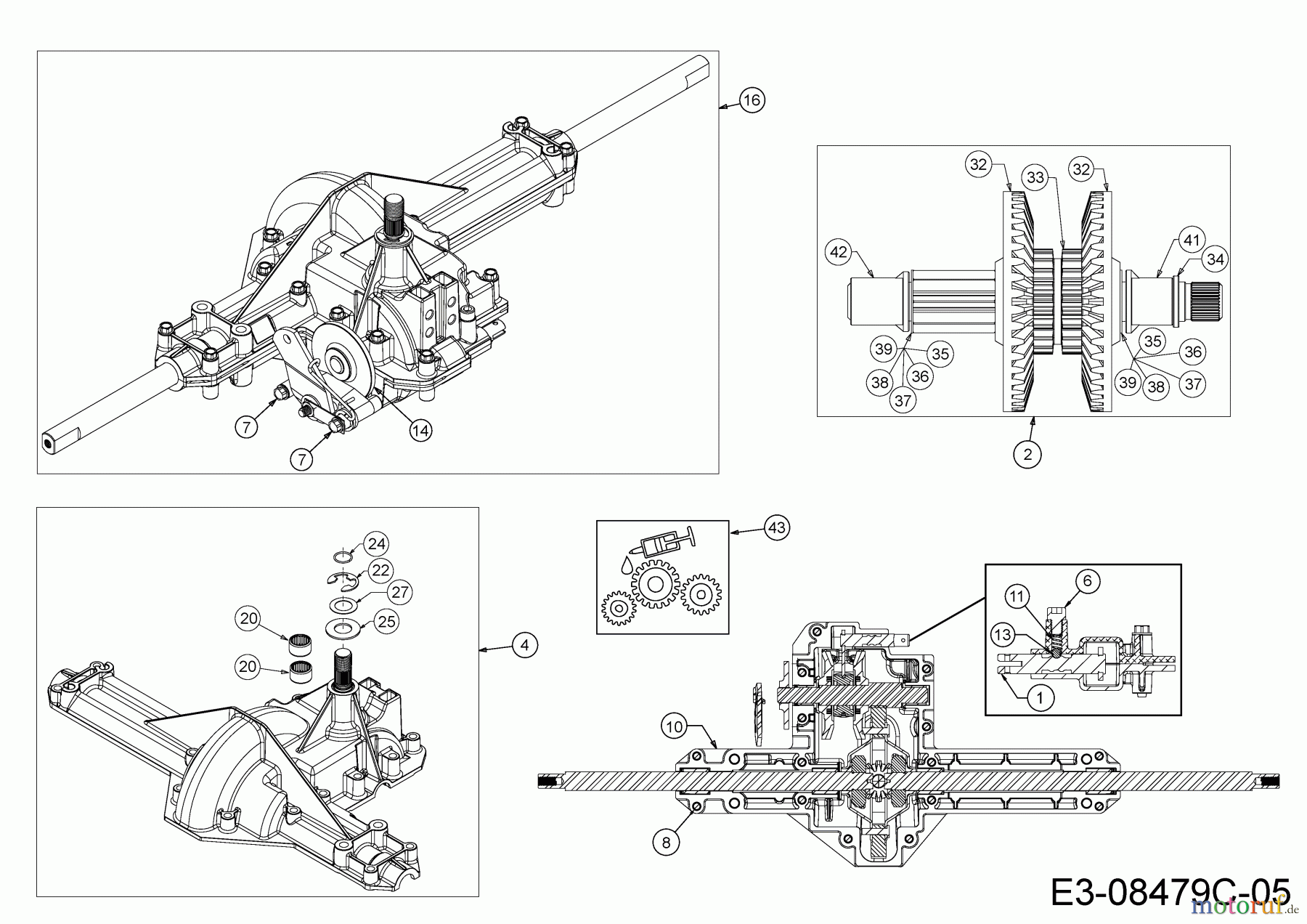  Troy-Bilt Lawn tractors Pony 42 13AD77KS309  (2018) Gearbox 618-04566B