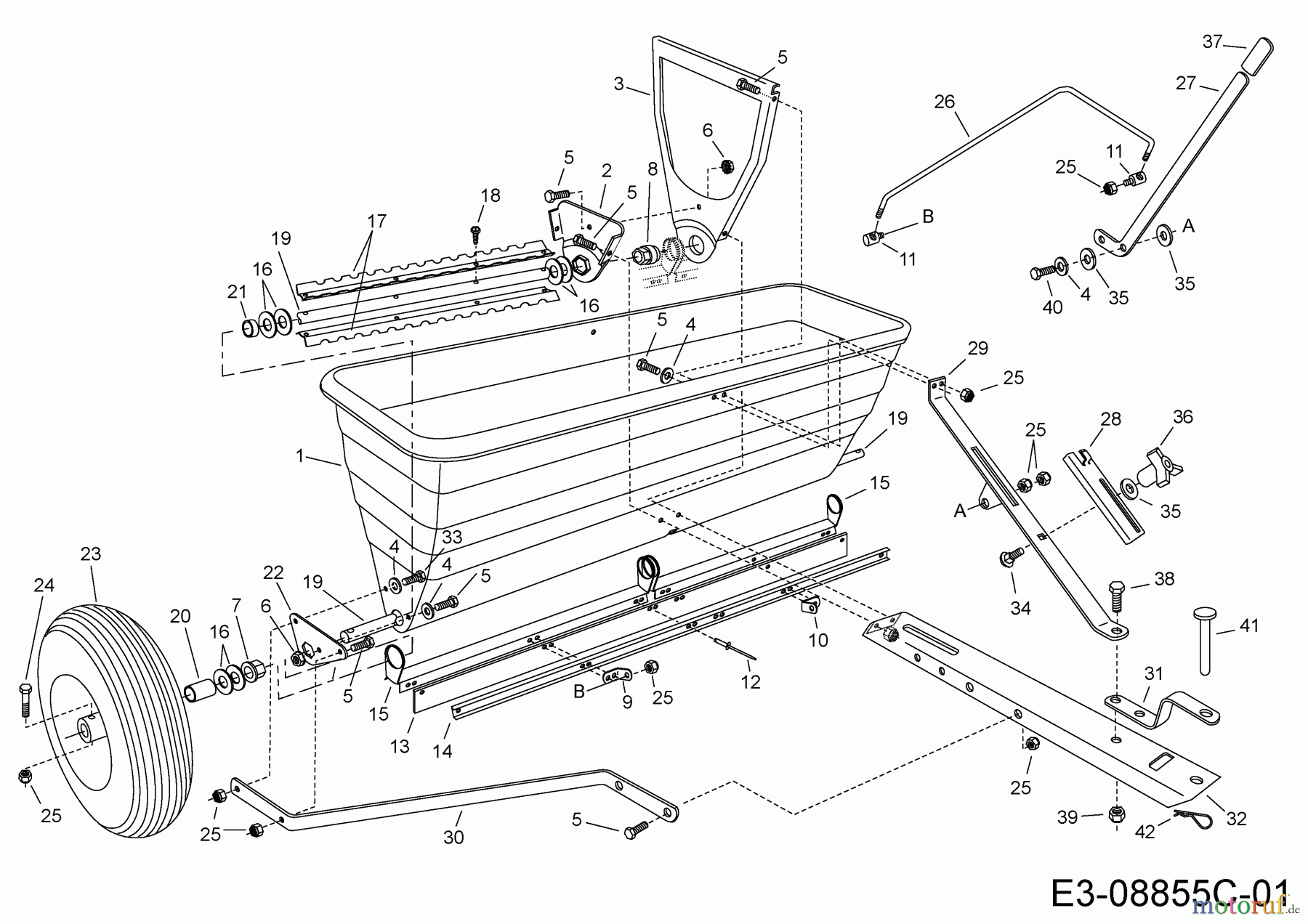  MTD Accessories Accessories garden and lawn tractors Spreader 45-02882  (196-003-000) 196-003-000  (2015) Basic machine