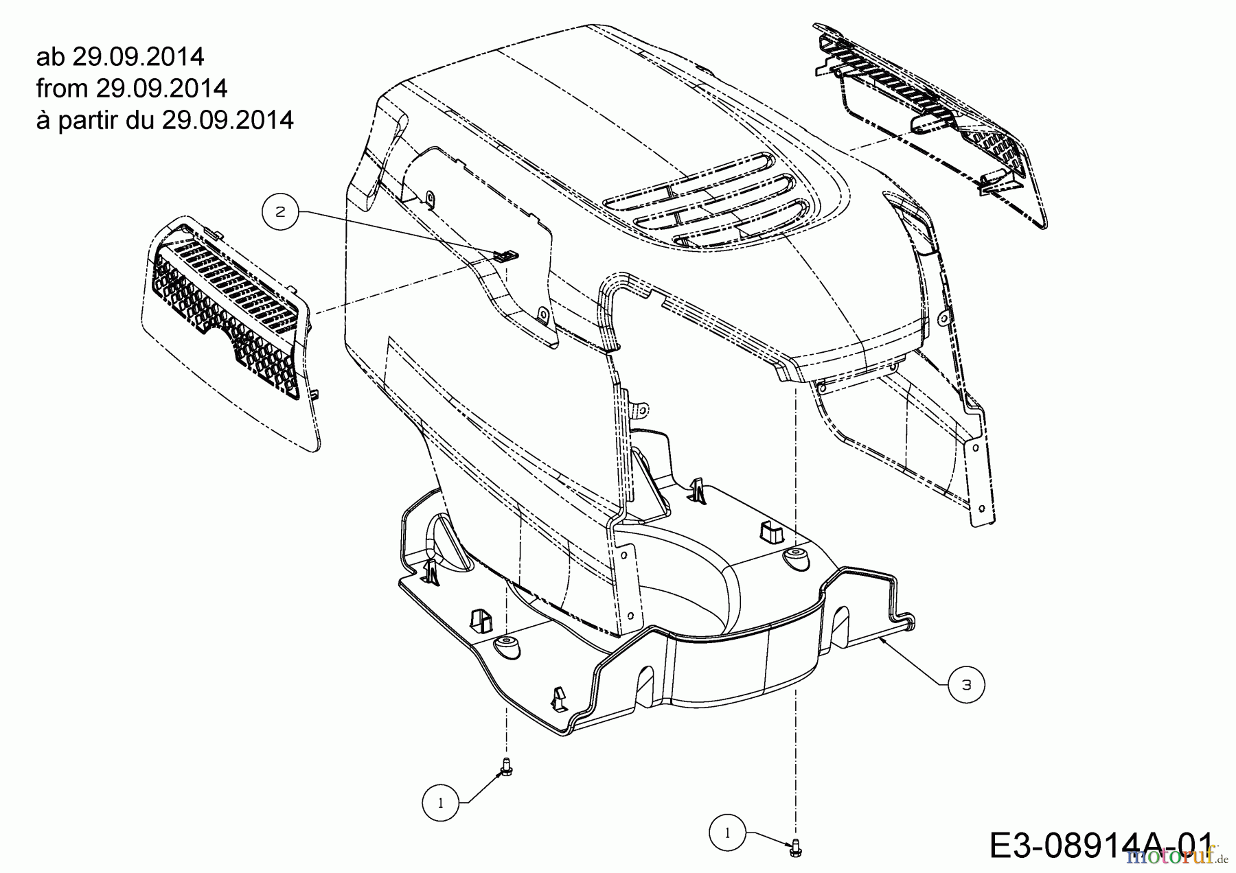  WOLF-Garten Expert Lawn tractors Expert 105.180 H 13HG91WN650  (2015) Engine duct from 29.09.2014