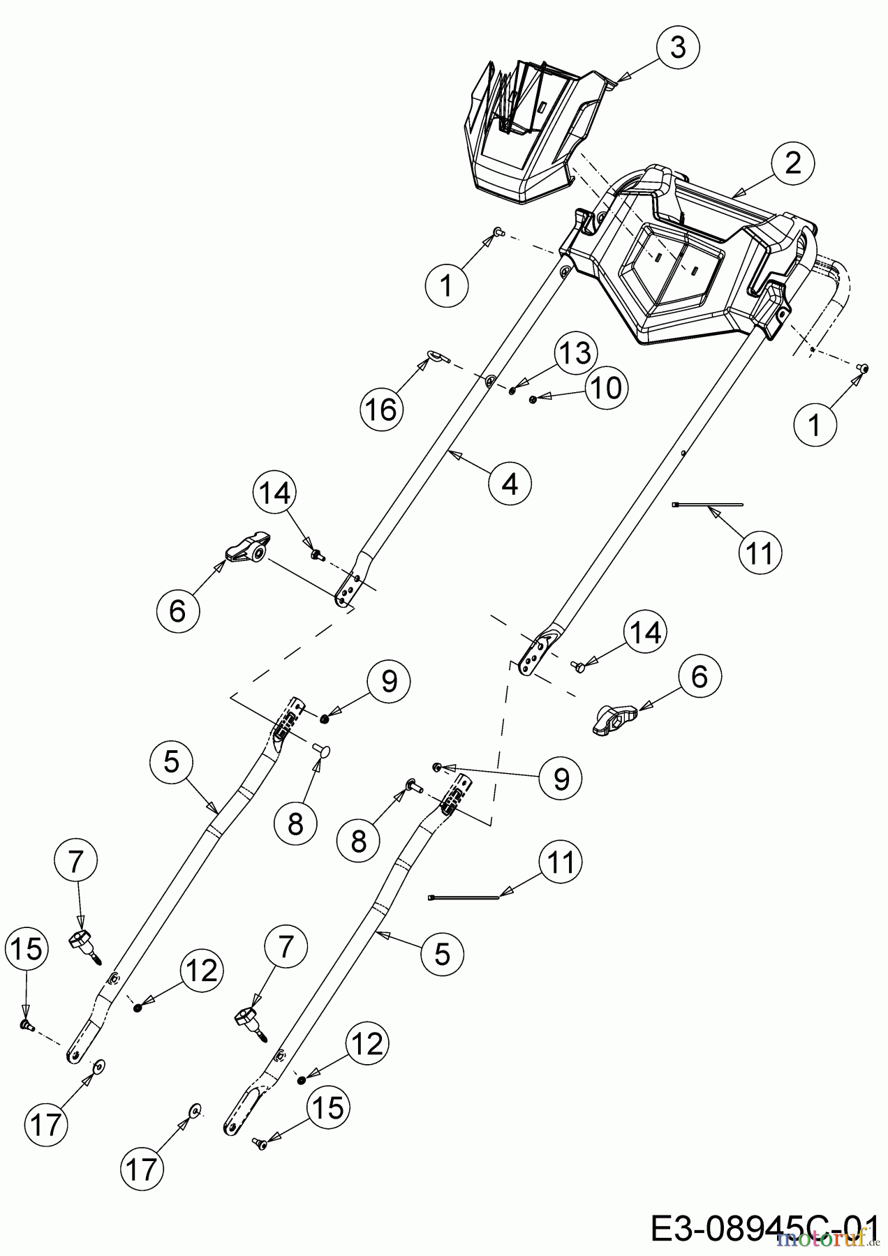  Cub Cadet Petrol mower self propelled LM3 CR46SG 12ABTV5E603G  (2018) Handle