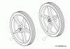 MTD 22" Wheeled String Trimmer 25A-26J7306 (2015) Listas de piezas de repuesto y dibujos Wheels