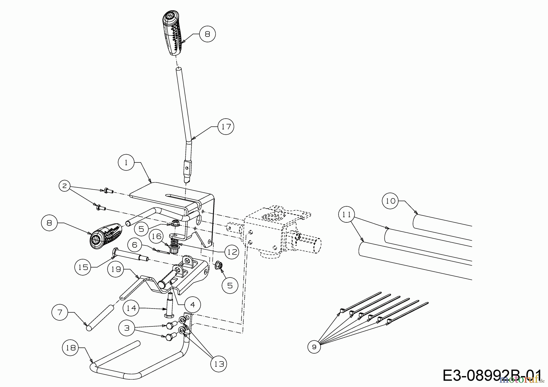  MTD Log splitter LS 550 24AI550C678  (2018) Control lever