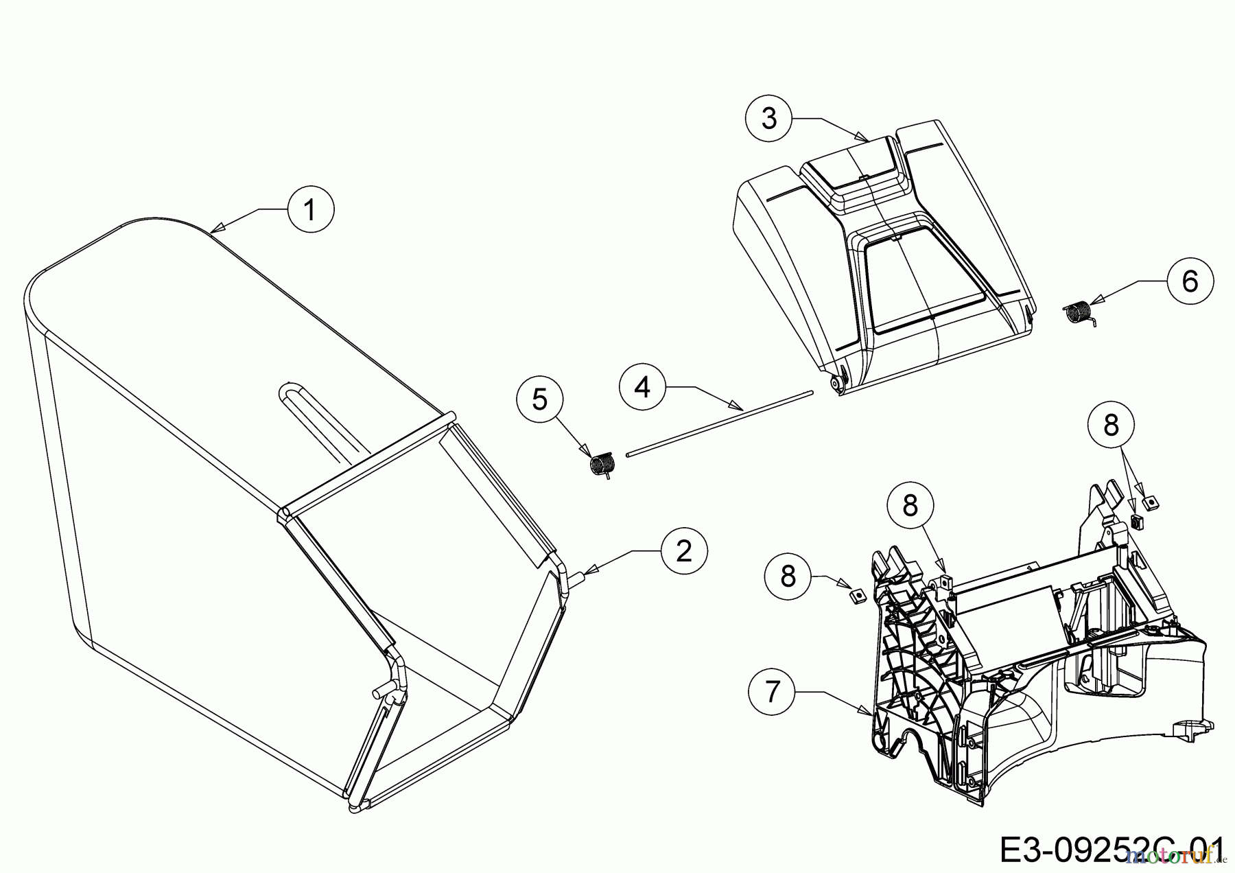  Black-Line Petrol mower BL 3546 11A-TE5B683  (2018) Grass catcher, Rear flap, Rear baffle