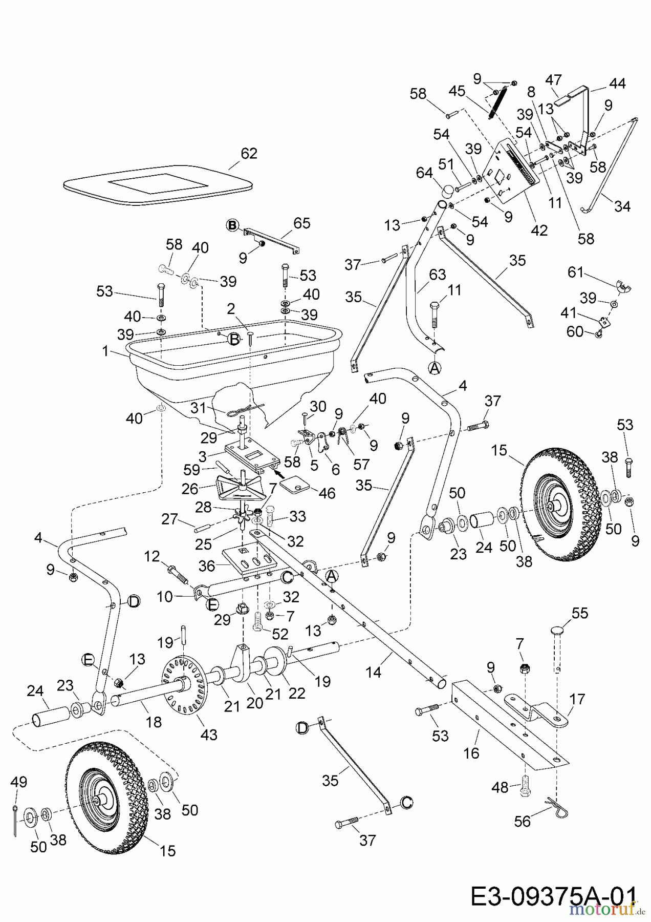  MTD Accessories Accessories garden and lawn tractors Spreader 45-0512-100  (196-542A-000) 196-542A000  (2016) Basic machine