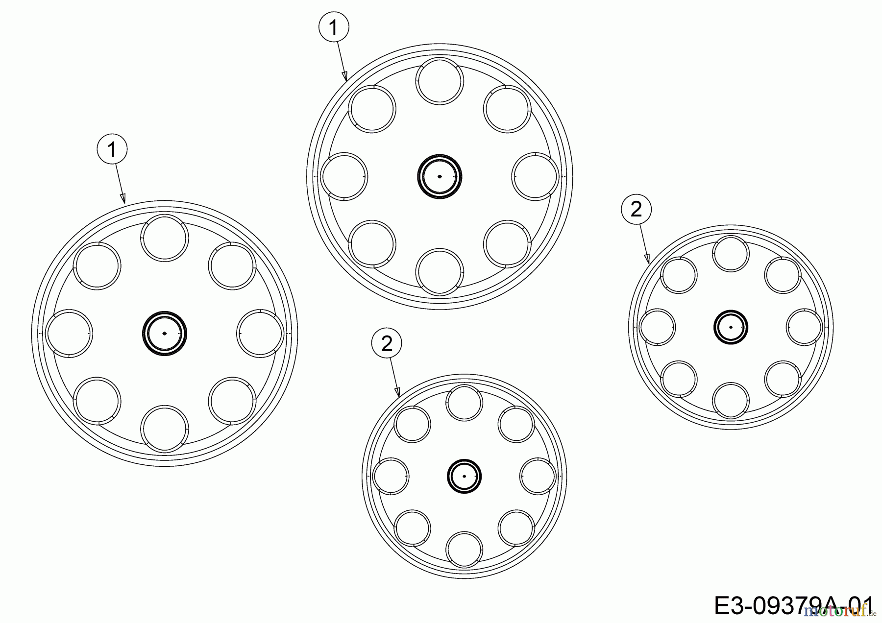  Troy-Bilt Petrol mower self propelled TB 230 12AVB2BV309  (2015) Hub caps