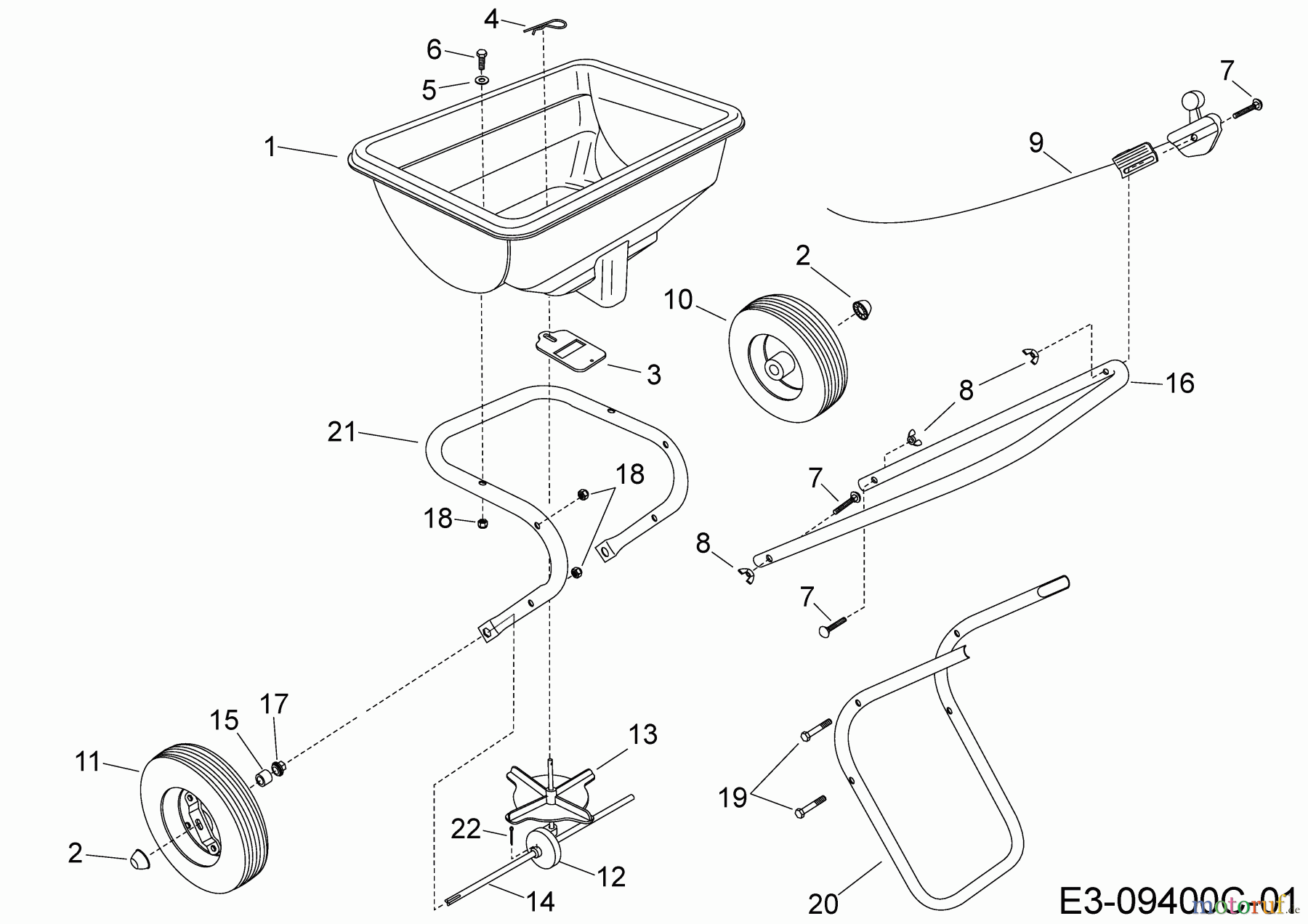  MTD Accessories Accessories hand held machines Spreader 45-03882-KD  (196-055-000) 196-055-000  (2018) Basic machine