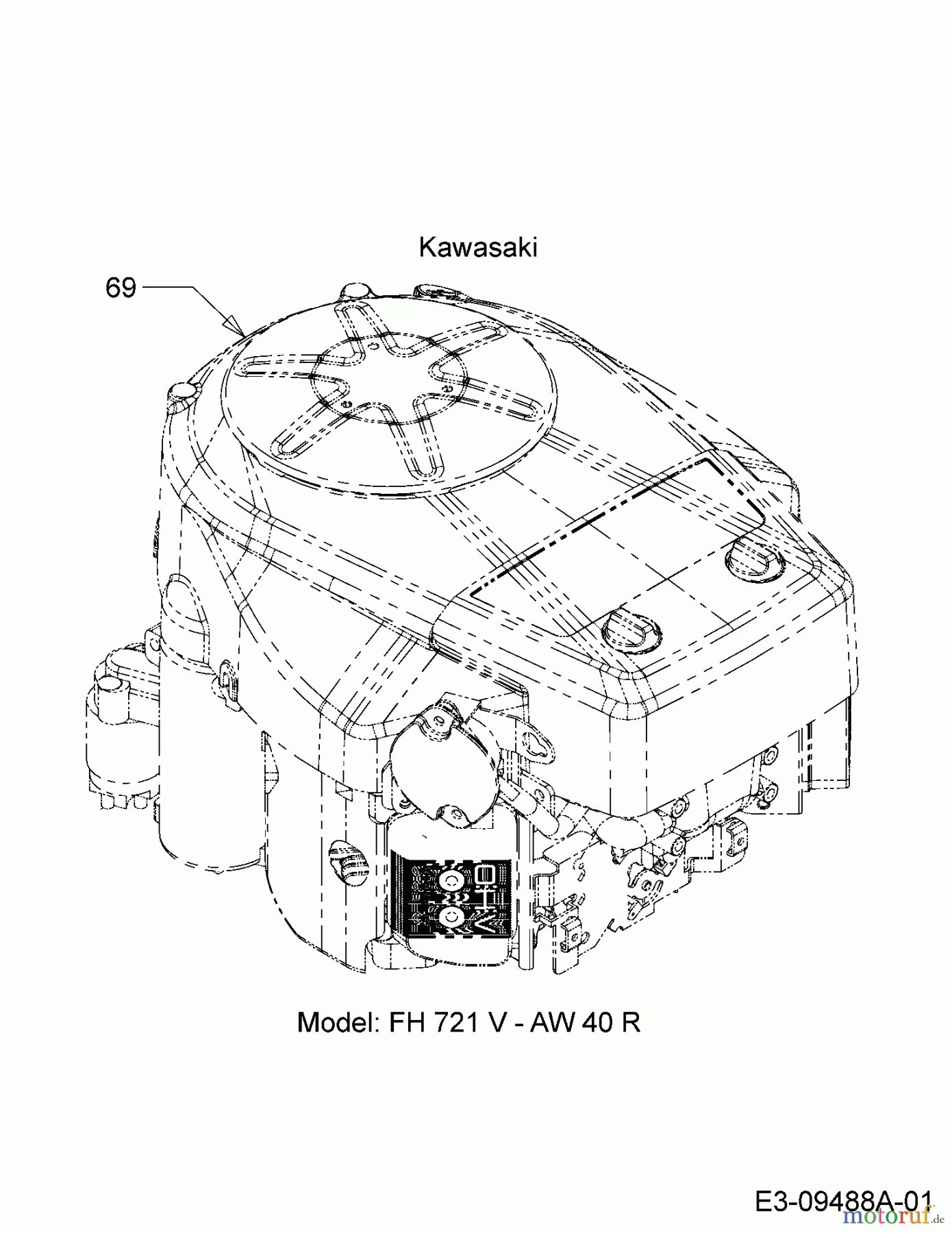  MTD Lawn tractors Platinum SD 25/107 H 13AI793G686  (2009) Engine Kawasaki