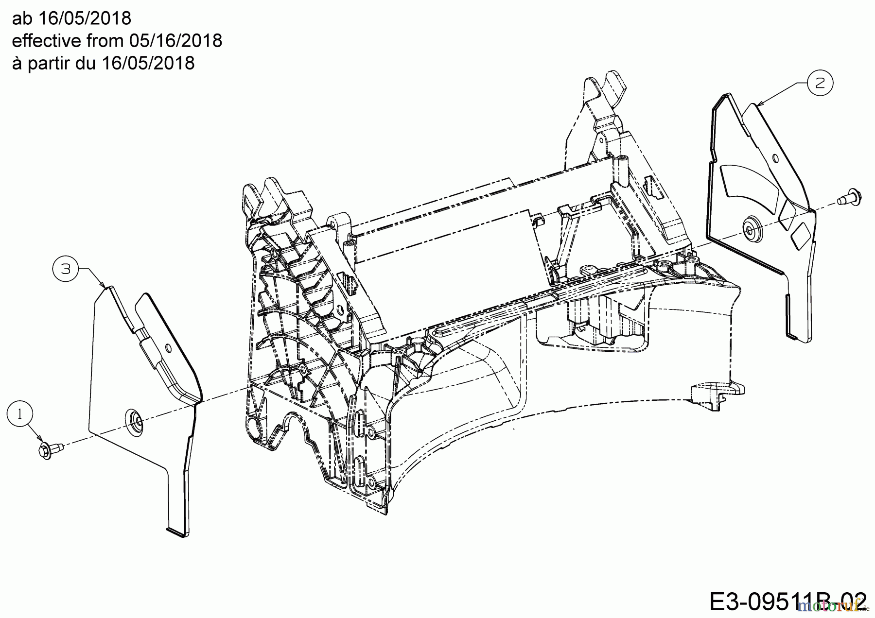  Black-Line Petrol mower BL 3546 11A-TE5B683  (2018) Handle bracket effective from 05/16/2018