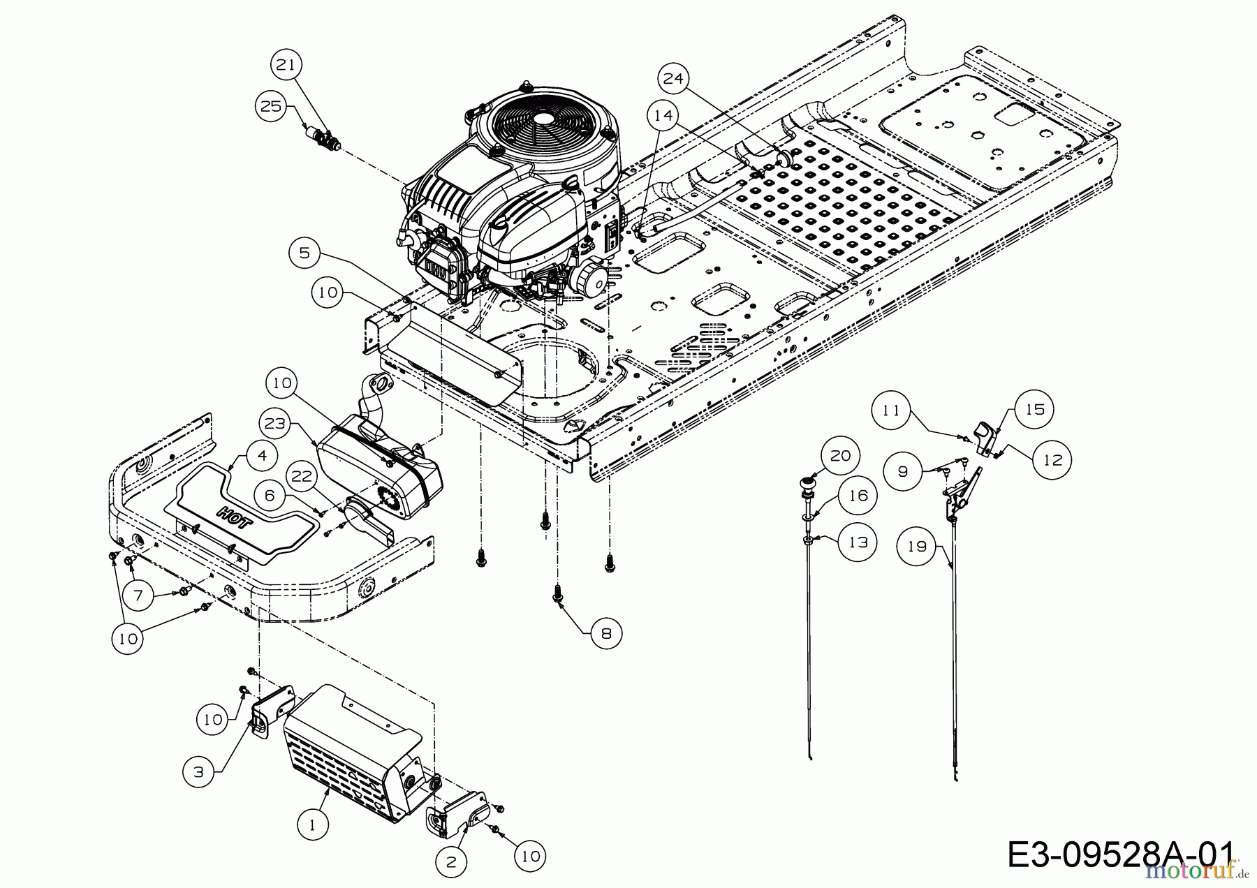  Cub Cadet Zero Turn RZT L 42 17BMCACS603  (2016) Choke- and throttle control, Engine accessories