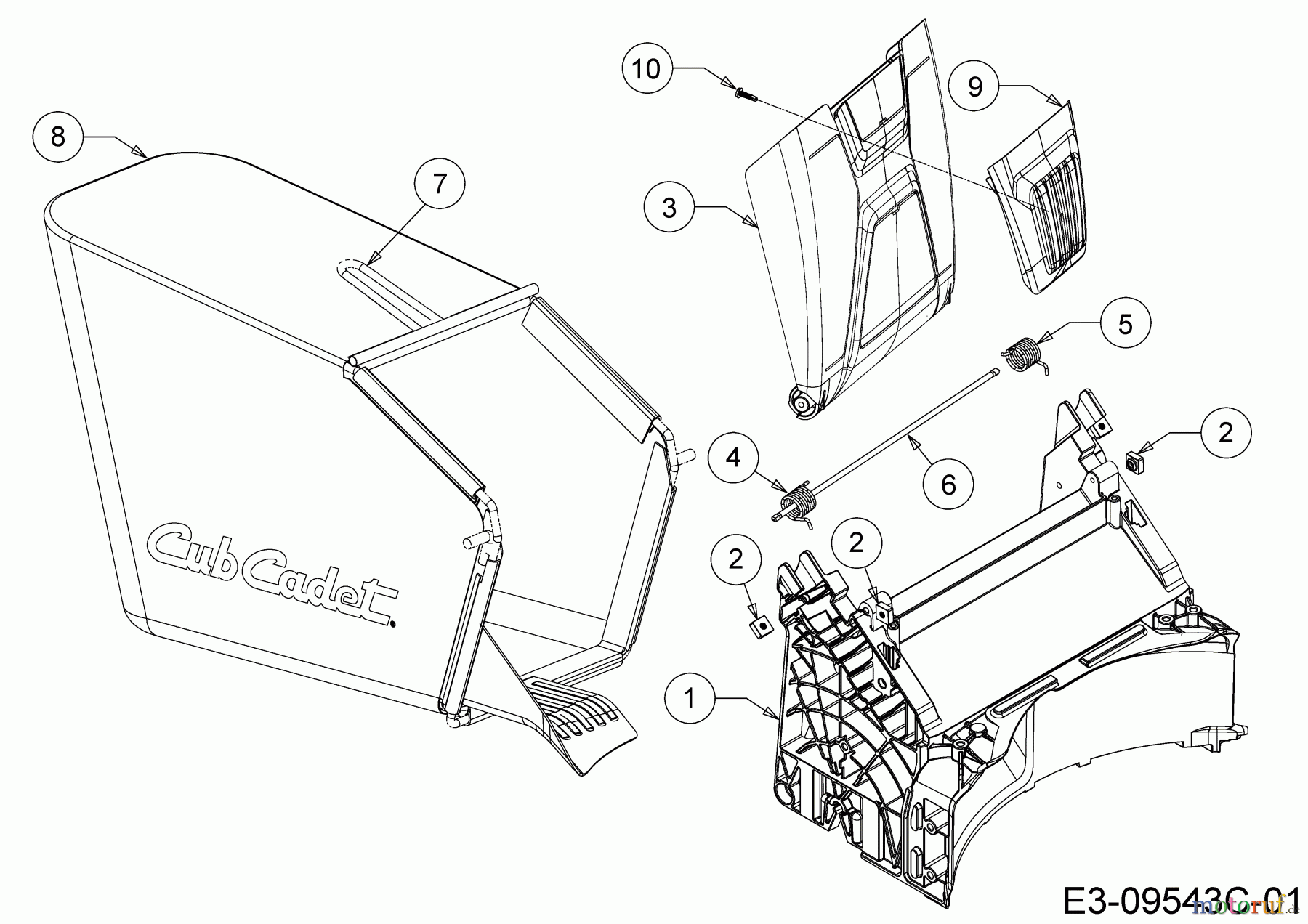  Cub Cadet Petrol mower LM1 AP46 11A-TQSJ603  (2018) Grass catcher, Rear flap, Rear baffle