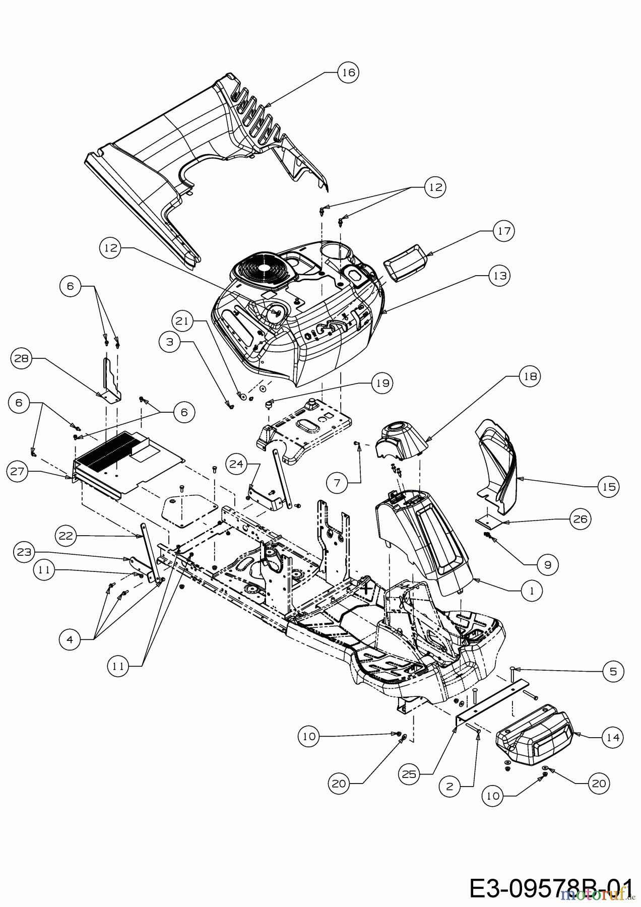  Wolf-Garten Lawn tractors Scooter Hydro 13A221SD650  (2018) Front weight, Cover panels