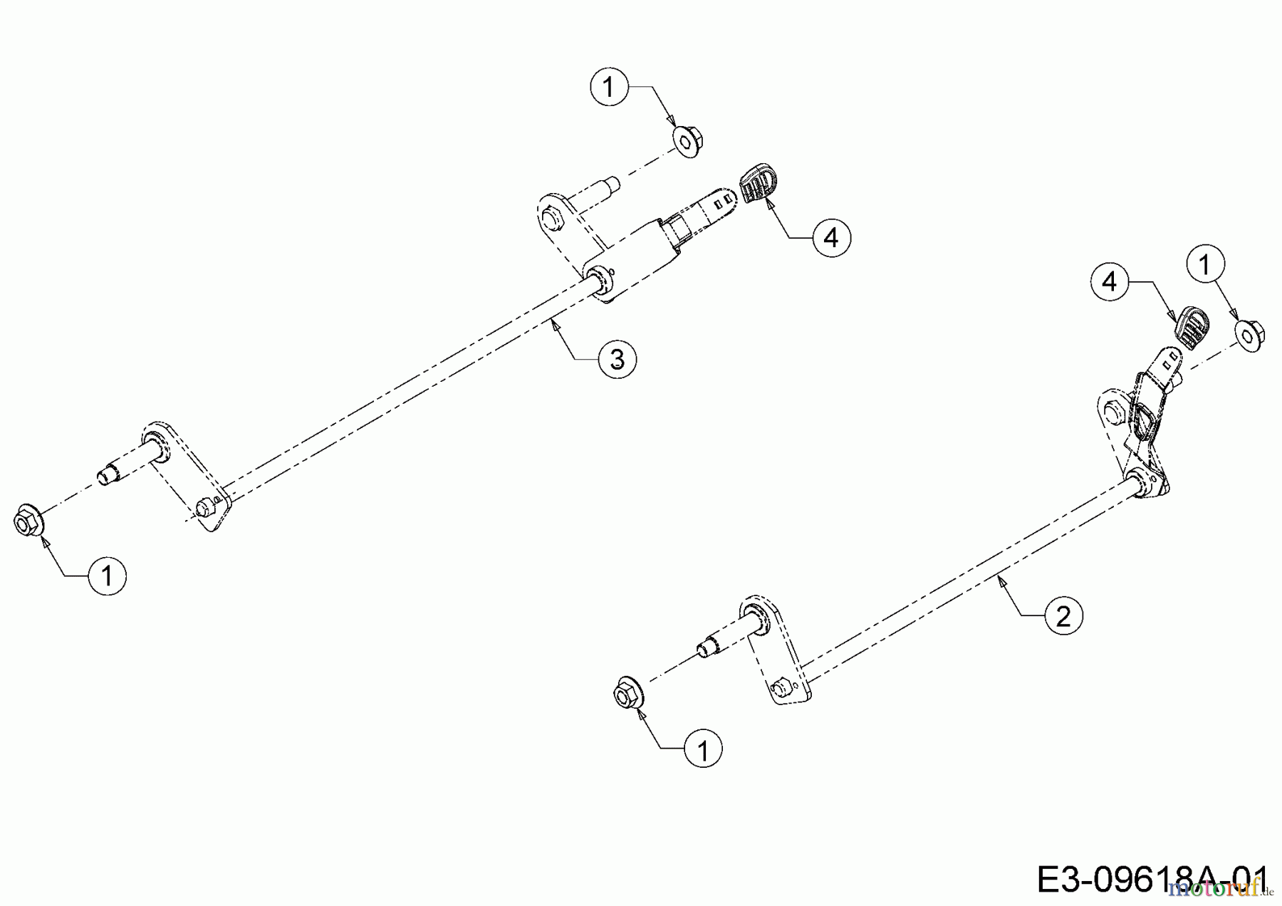  MTD Petrol mower self propelled Smart 53 SPO 12A-PCJ6600  (2016) Axles, Height adjustment