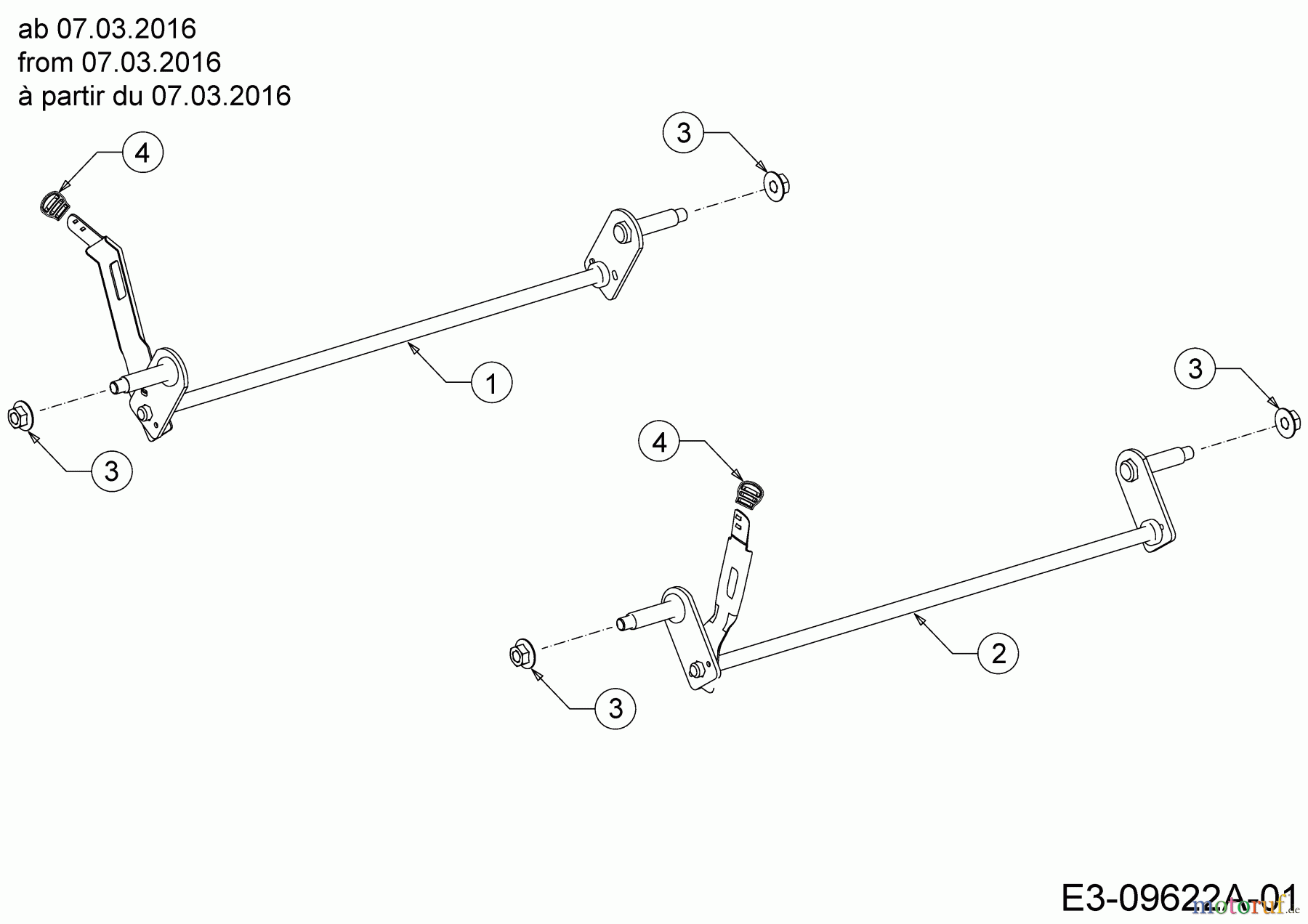  MTD Petrol mower Smart 53 MB 11A-A05B600  (2016) Axles, Height adjustment from 07.03.2016