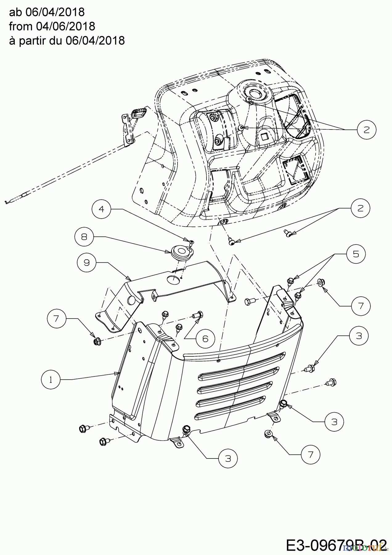  Cub Cadet Lawn tractors LT3 PS107K 13AV79DG603  (2018) Dashboard from 04/06/2018