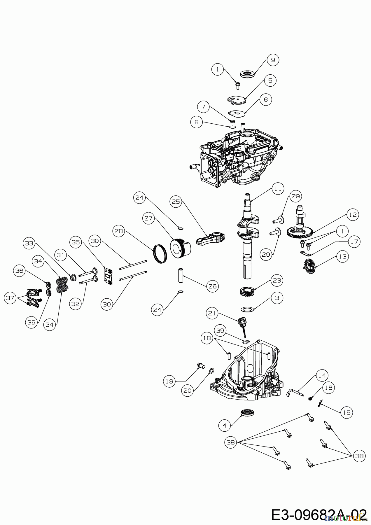  MTD-Engines Vertical 1P57NH 752Z1P57NH  (2017) Crankshaft, Camshaft, Connecting rod, Governor