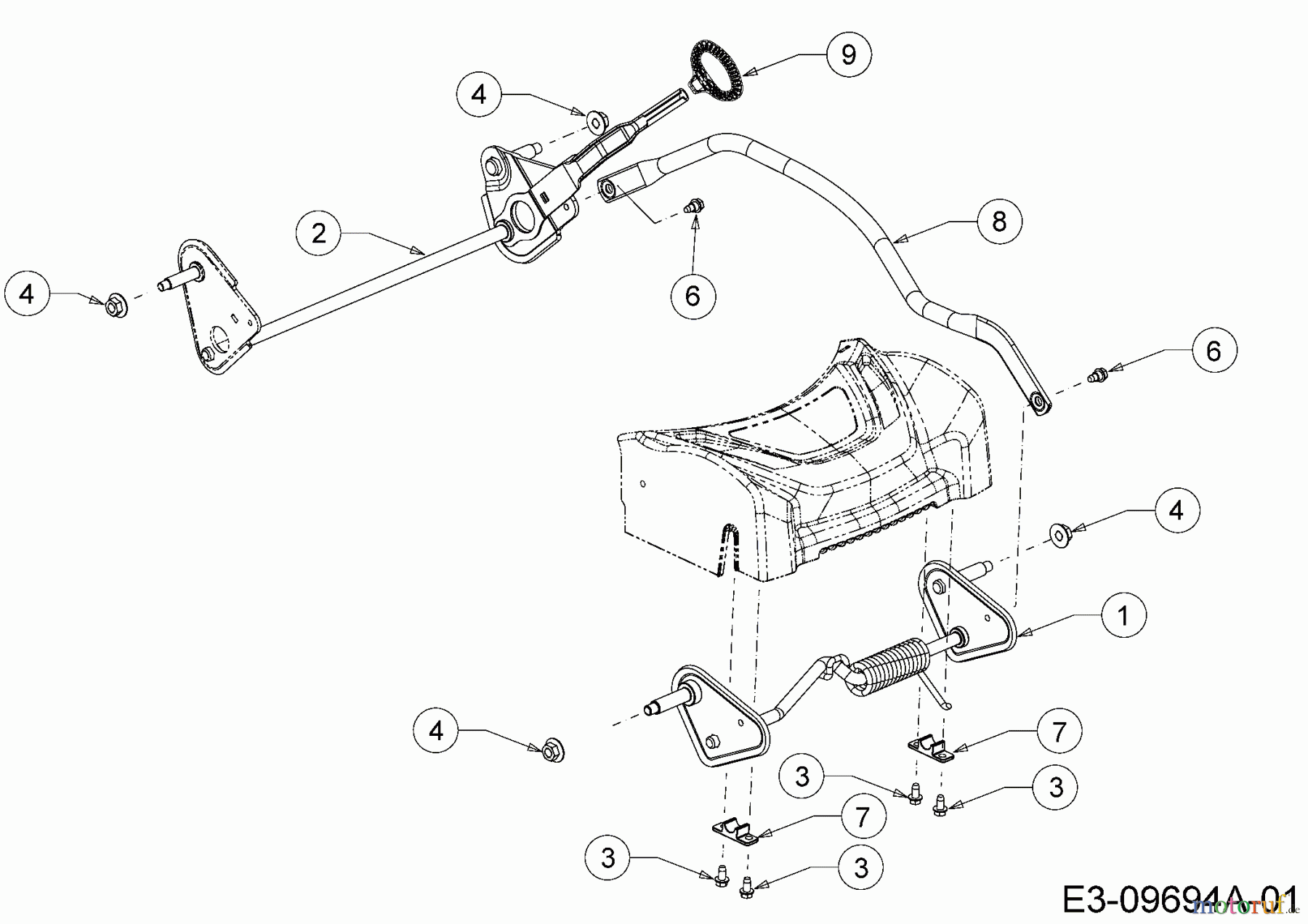  Wolf-Garten Petrol mower WA 46 11A-TU5N650  (2017) Height adjustment