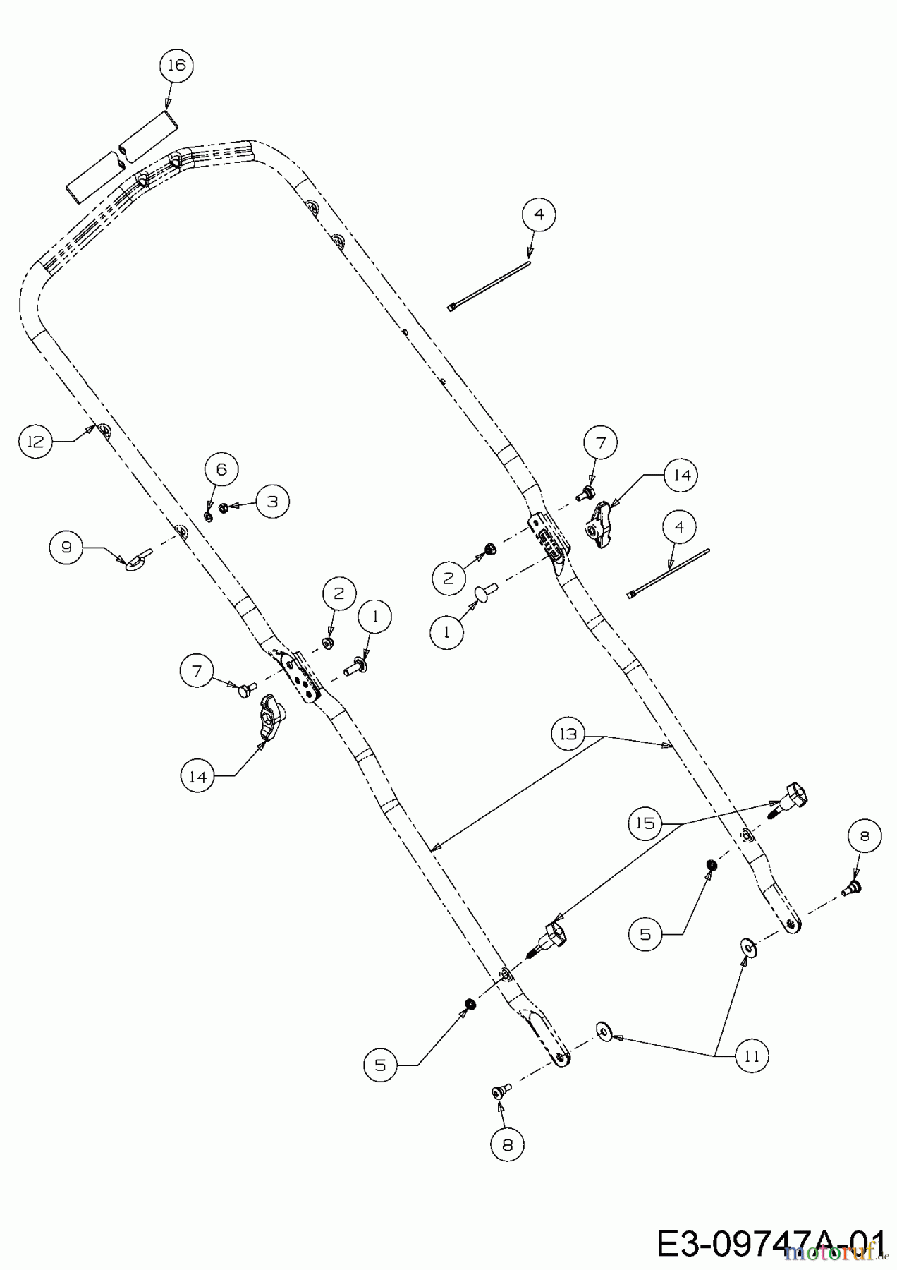  Massey Ferguson Petrol mower self propelled MF 46 SPBHW 12A-TV5E695  (2016) Handle